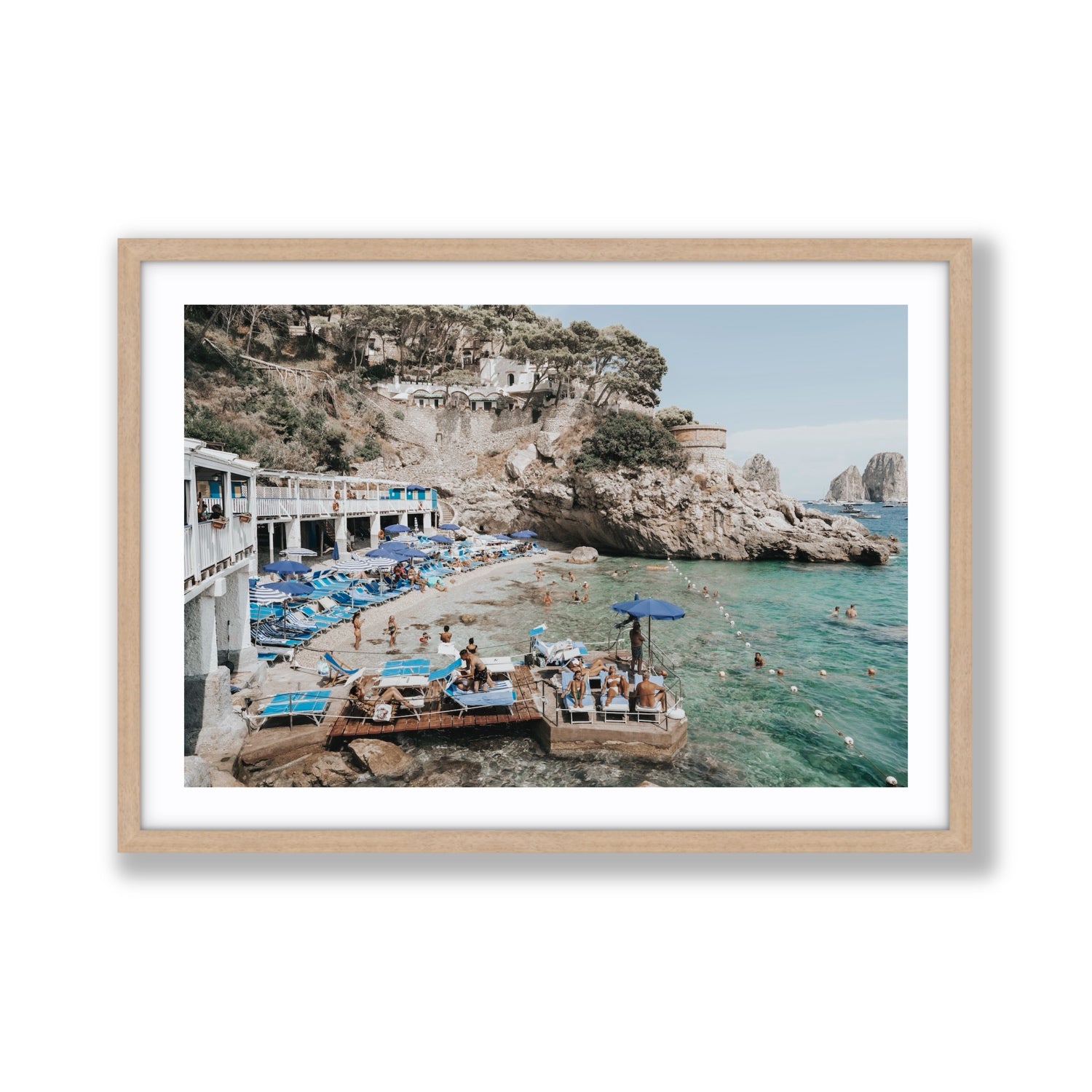 Vita Bella fine art print, Capri, Italy, Giant, Natural Oak Frame · Matboard, Fine Art Print