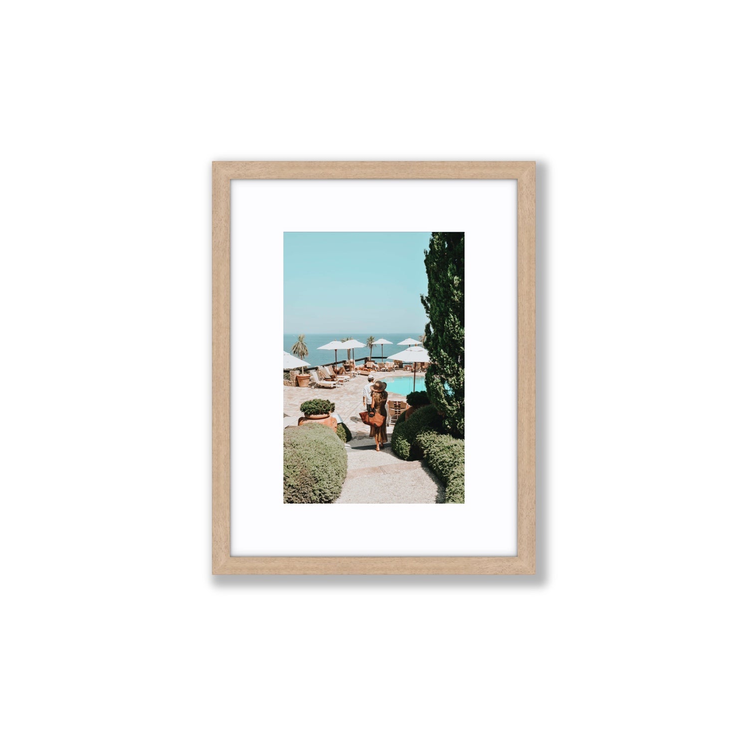 The World Is Your Catwalk Tuscany coastal wall art Small fine art print in natural oak frame with matboard