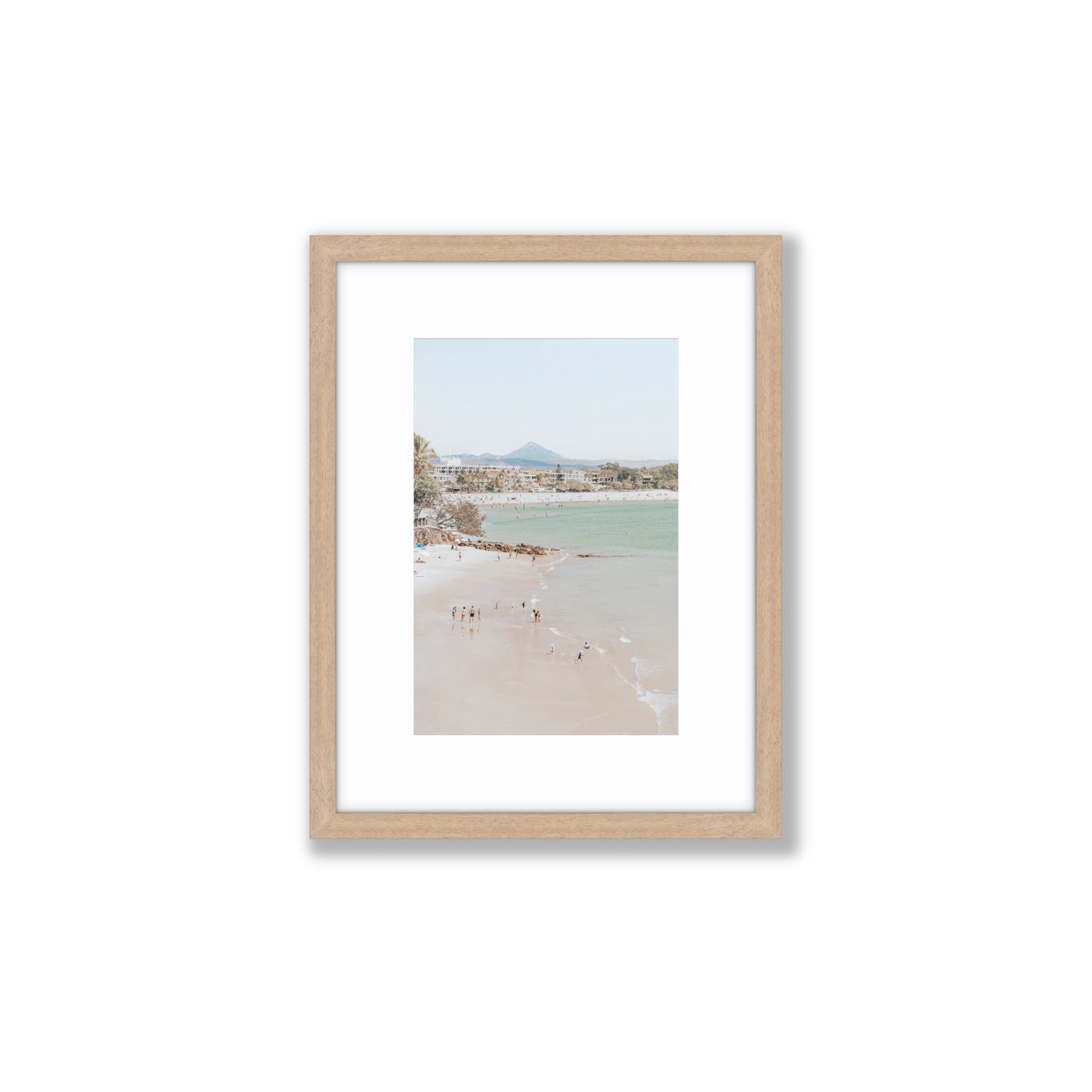 Little Cove Shallows fine art print, Noosa, Australia, coastal scenes artwork, Small, Natural Oak Frame · Matboard, Fine Art Print