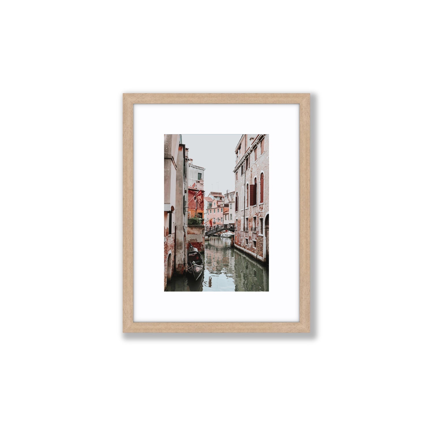 Laguna Veneta Venice Italian wall art Small fine art print in natural oak frame with matboard