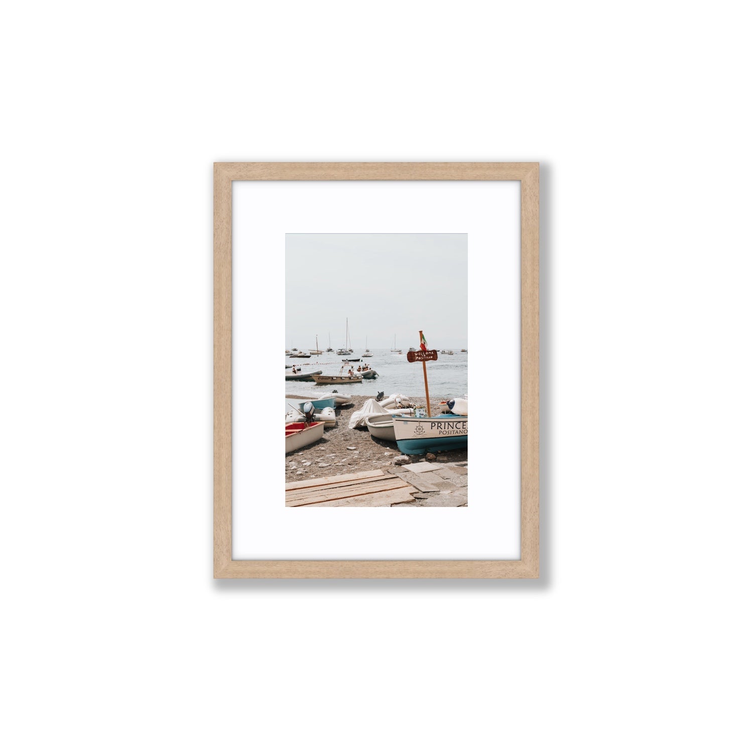Coming Home fine art print, Positano, Italy, Small, Natural Oak Frame · Matboard, Fine Art Print