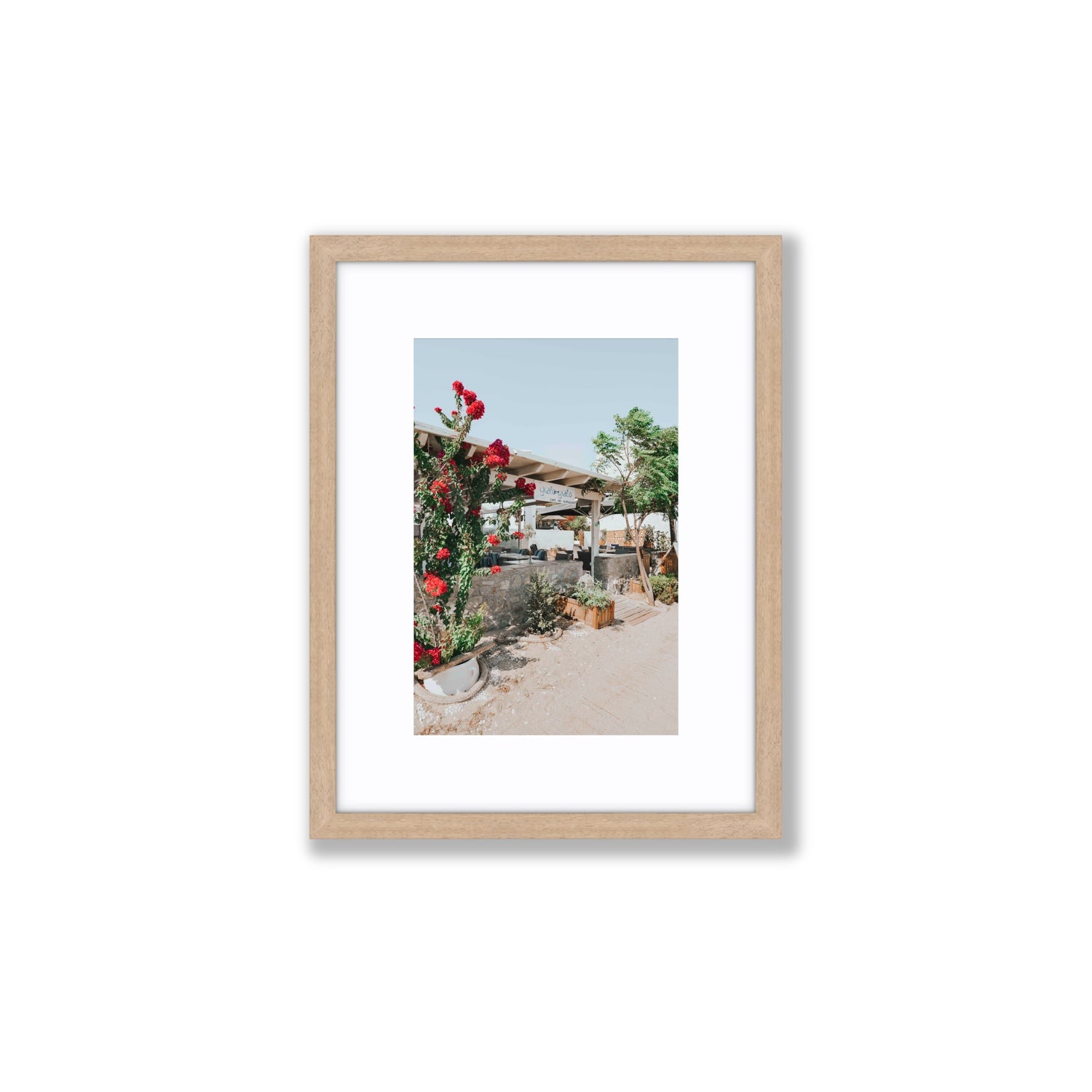 Yialo Yialo fine art print, Mykonos, Greece, Small, Natural Oak Frame · Matboard, Fine Art Print