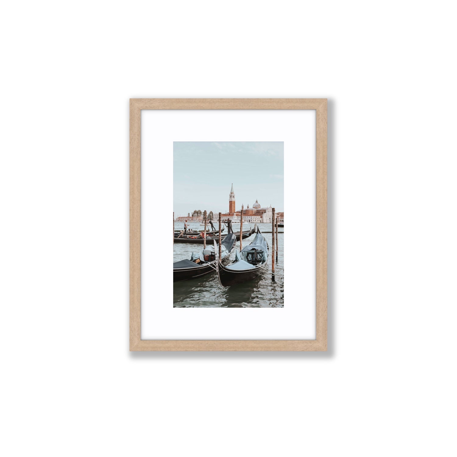 Italian Commute Venice Italian Mediterranean decor wall art Small fine art print in natural oak frame with matboard
