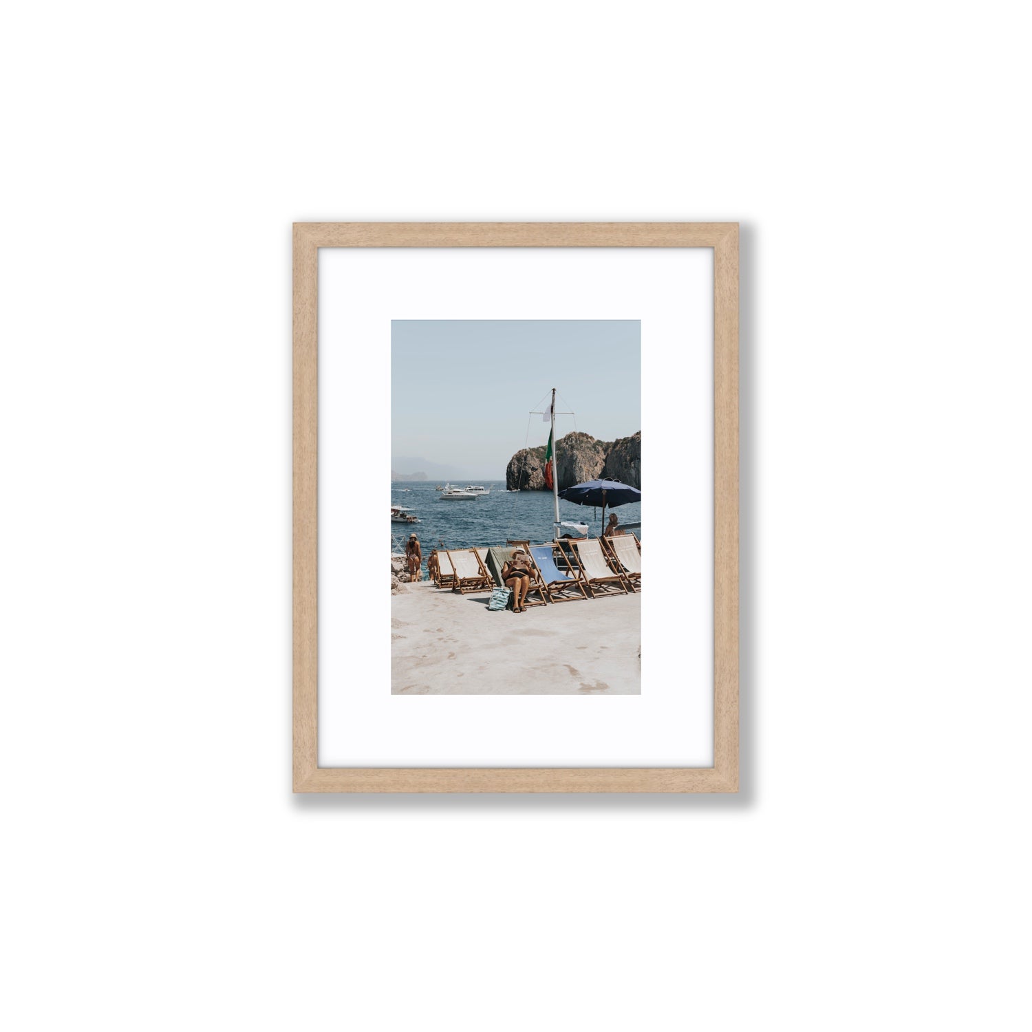 Vintage Sun Goddess fine art print, Capri, Italy, Small, Natural Oak Frame · Matboard, Fine Art Print