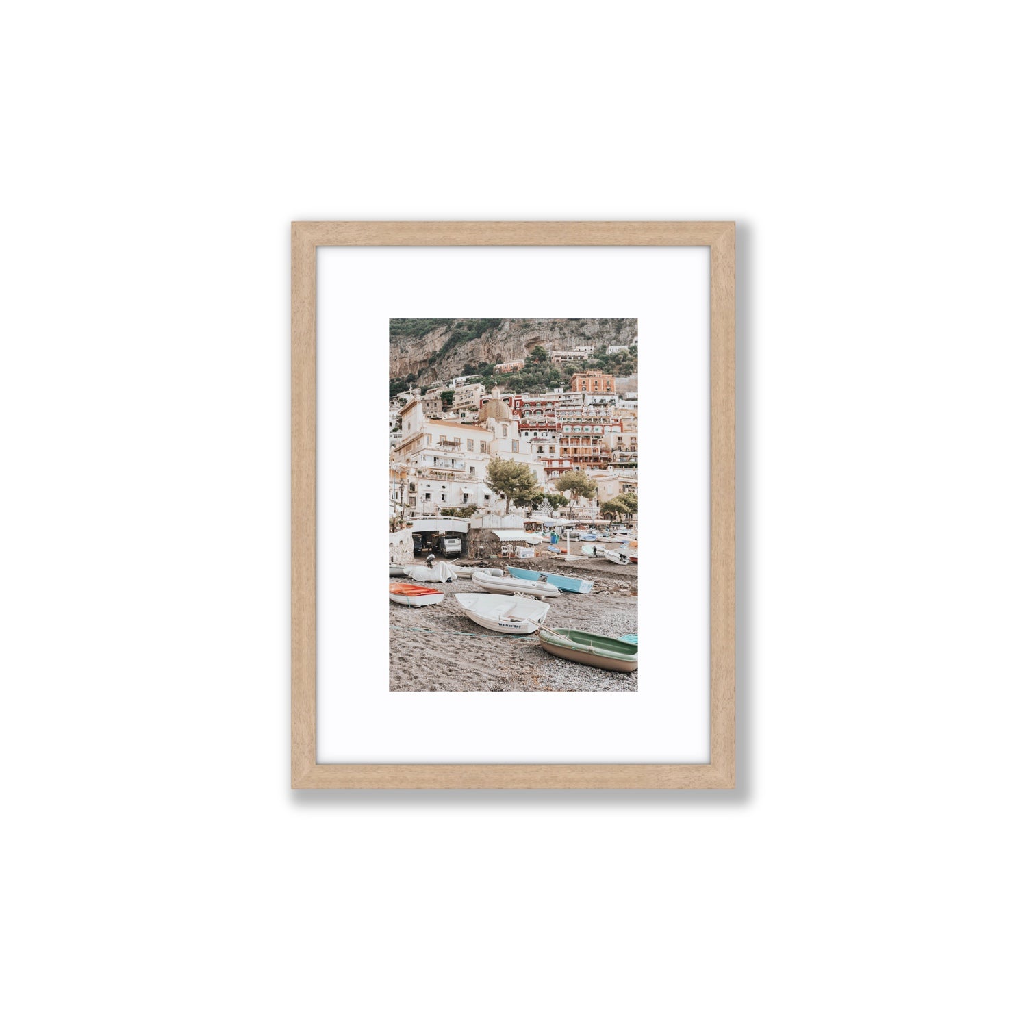 A Memory To Treasure fine art print, Positano, Italy, Small, Natural Oak Frame · Matboard, Fine Art Print