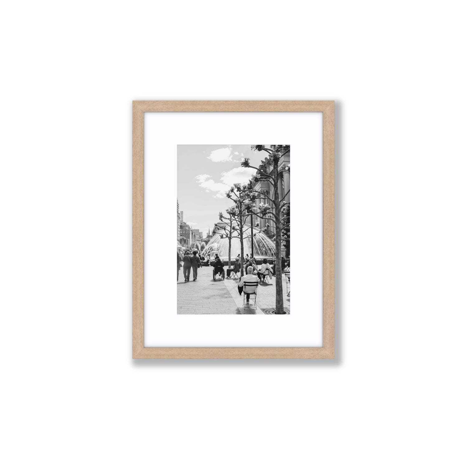 Luminary Noir New York NYC Black & White wall art Small fine art print in natural oak frame with matboard
