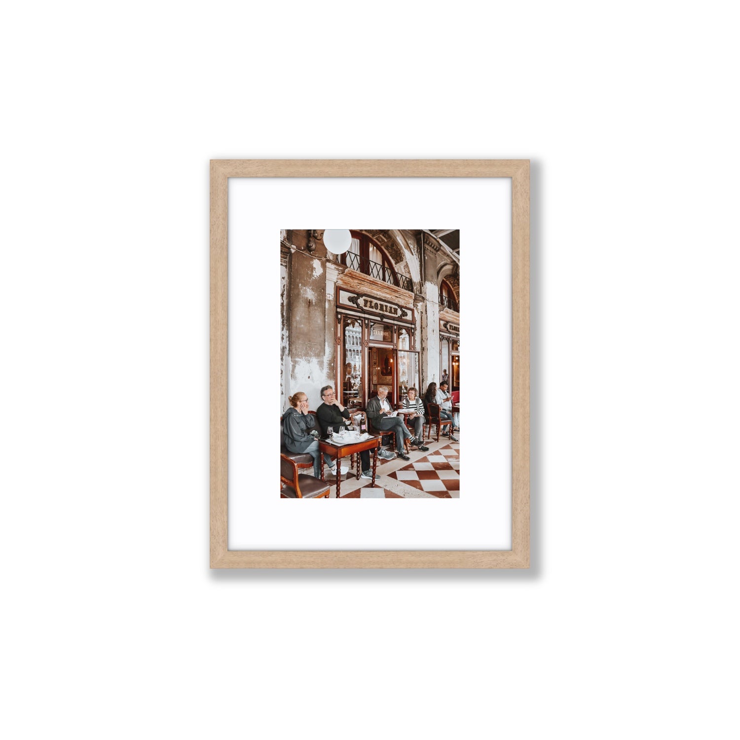 Tea Room Venice Italian wall art Small fine art print in natural oak frame with matboard