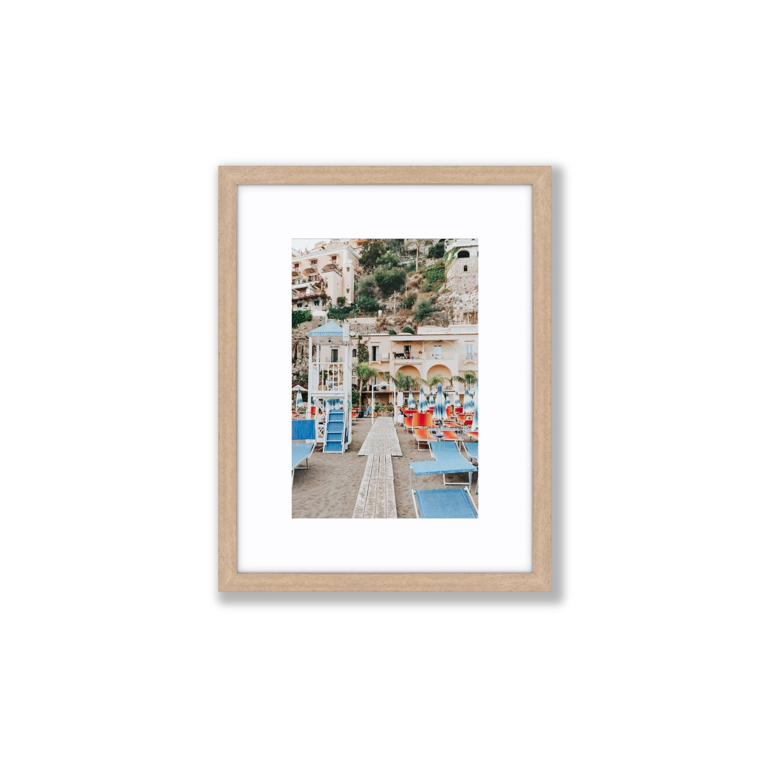 Torre Di Salvataggio fine art print, Positano, Italy, Small, Natural Oak Frame · Matboard, Fine Art Print