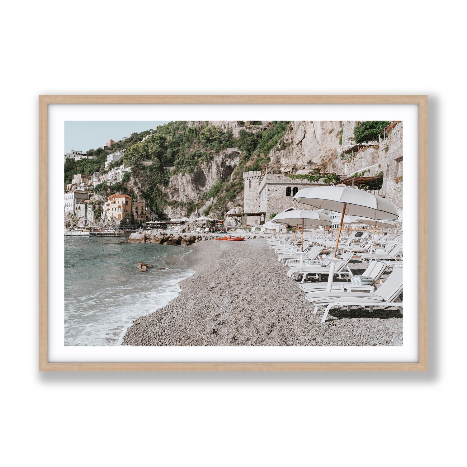 Borgo Santandrea fine art print, Amalfi, Italy, Gallery, Natural Oak Frame · Matboard, Fine Art Print