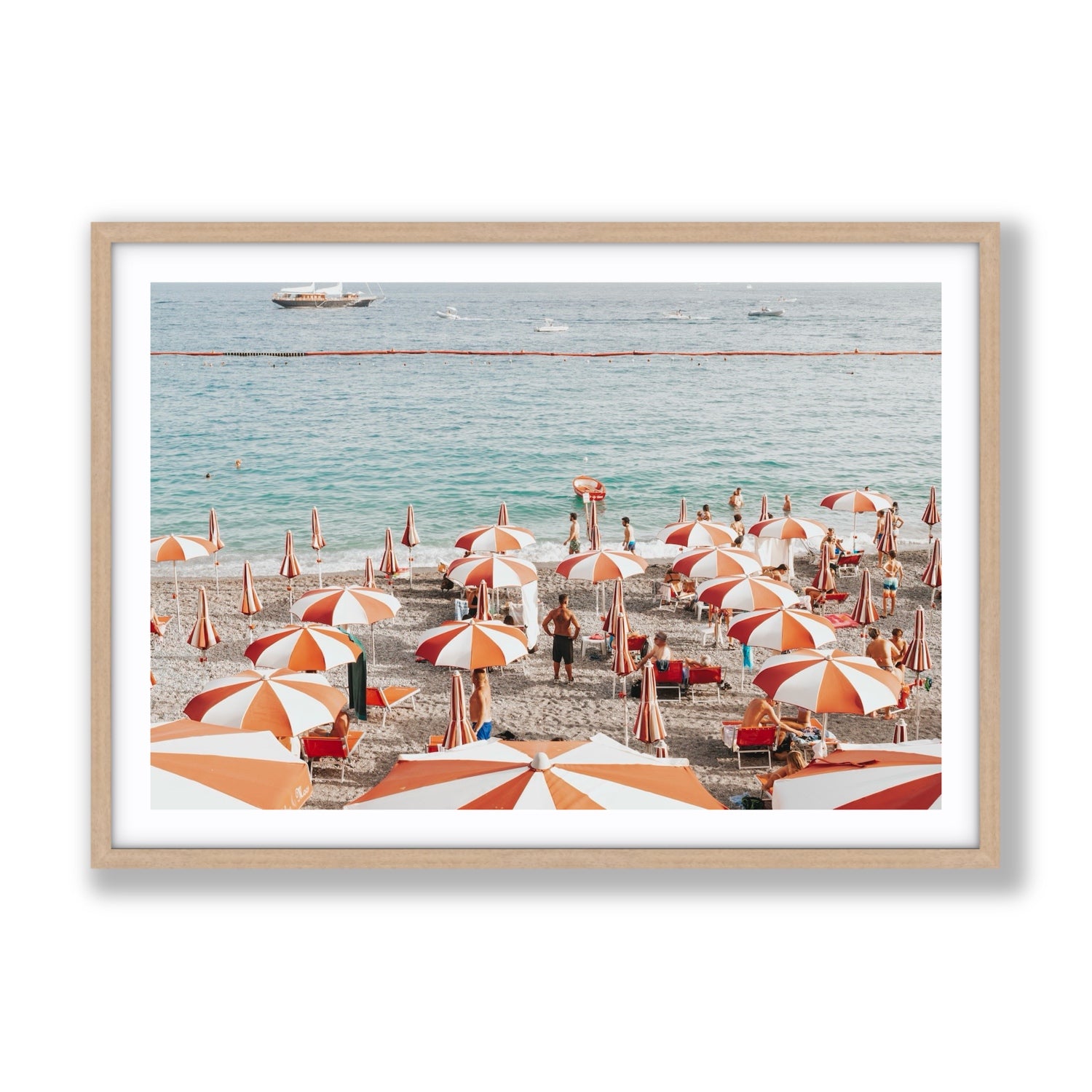 That's Amore Amalfi Mediterranean wall art Gallery fine art print in natural oak frame with matboard