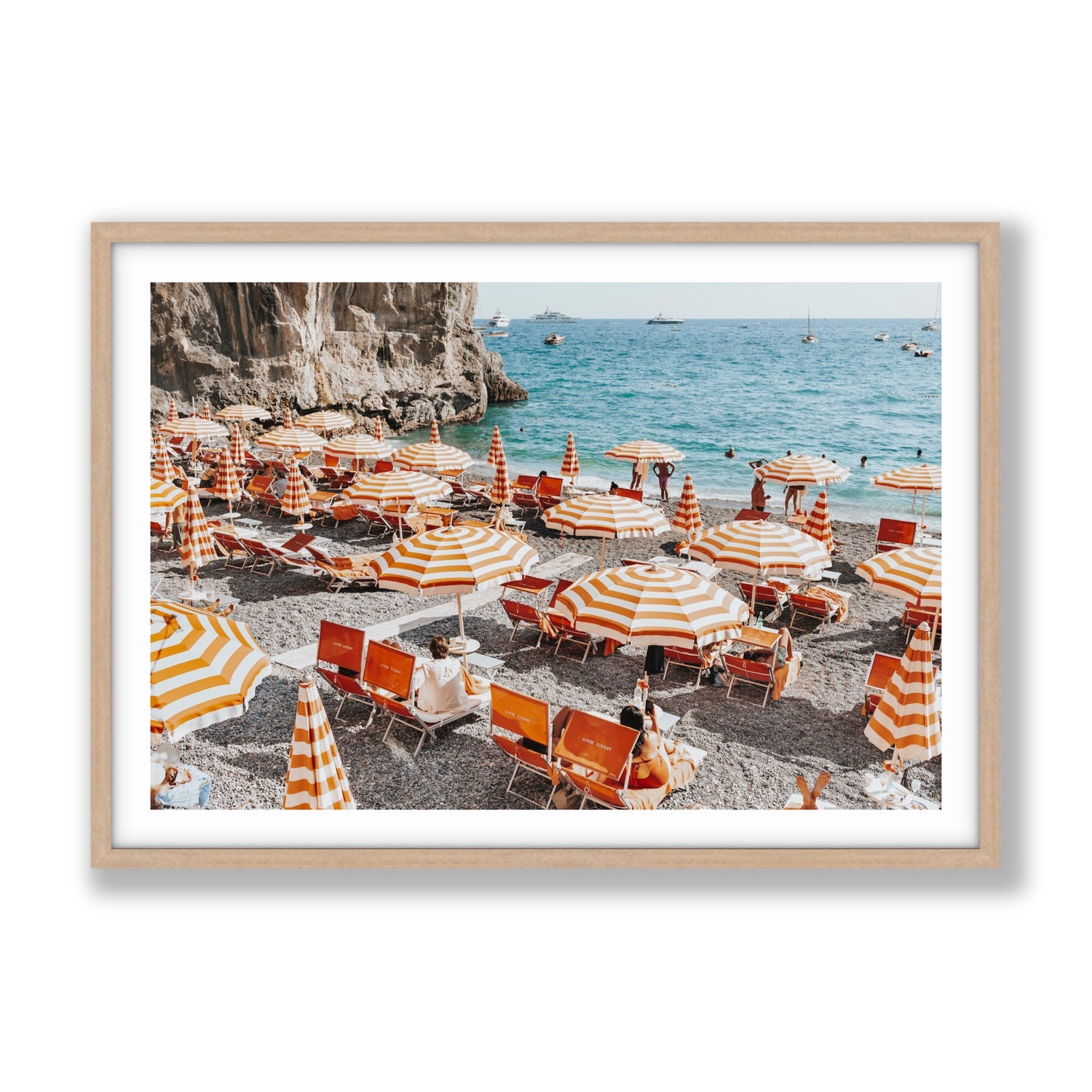 Mango Sorbet fine art print, Positano, Italy, Gallery, Natural Oak Frame · Matboard, Fine Art Print