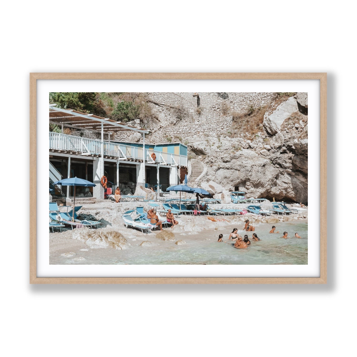 Beachside Bronze fine art print, Capri, Italy, Gallery, Natural Oak Frame · Matboard, Fine Art Print