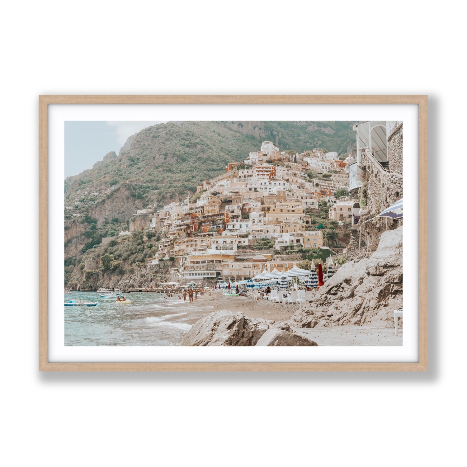 Sogno di Positano fine art print, Positano, Italy, Gallery, Natural Oak Frame · Matboard, Fine Art Print