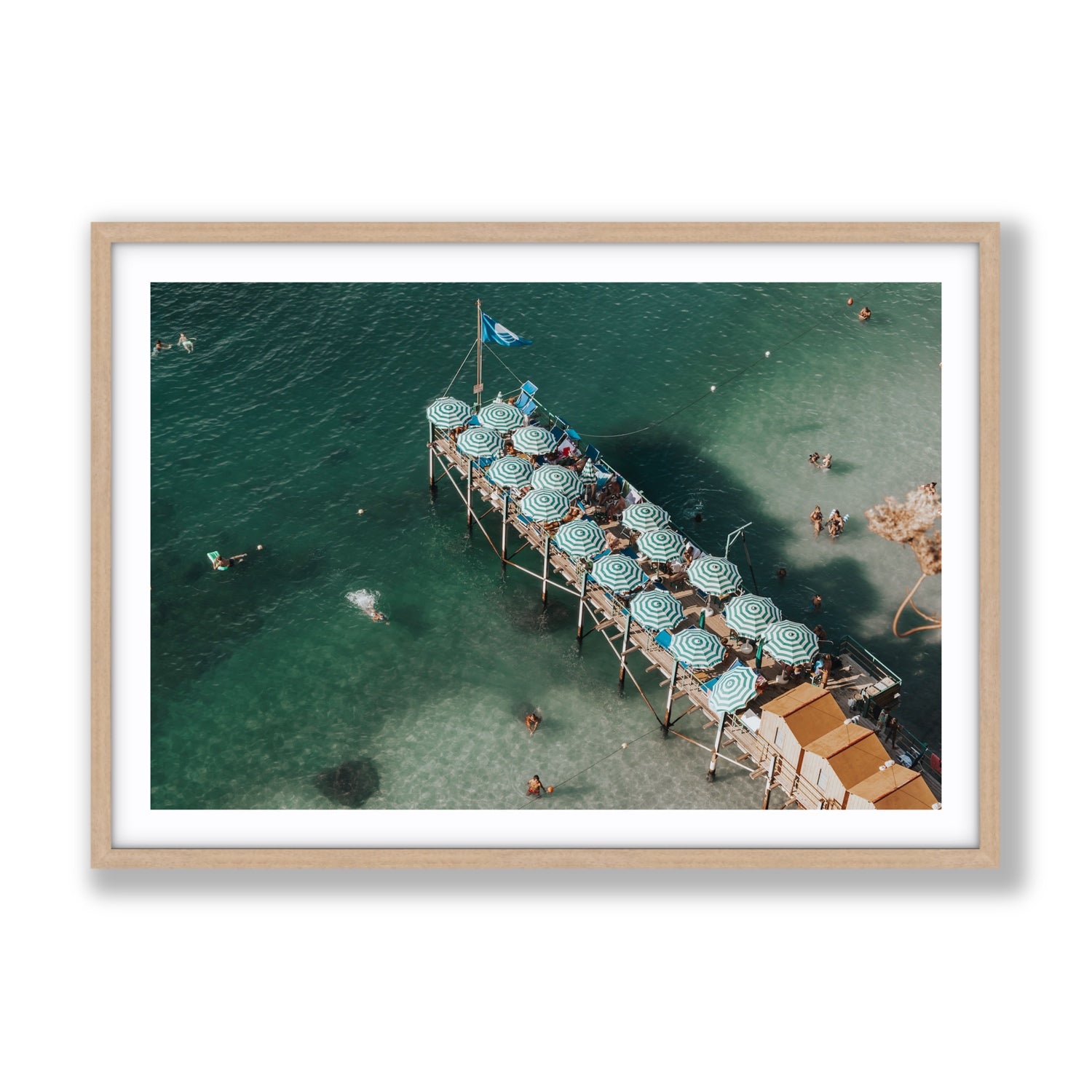 Sorrento Shangri La Sorrento coastal Italian wall art Gallery fine art print in natural oak frame with matboard