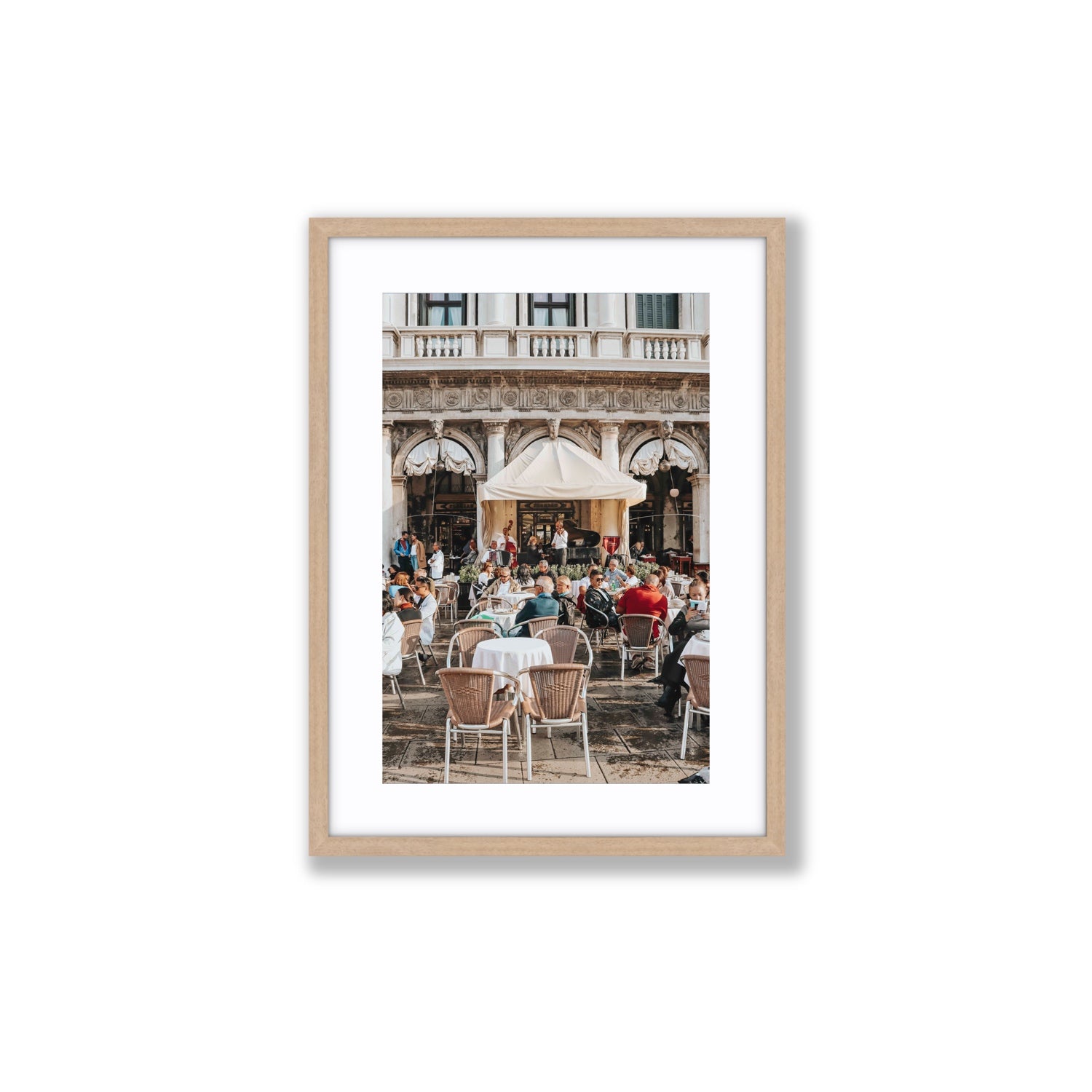Piazza San Marco Venice Italian wall art Medium fine art print in natural oak frame with matboard