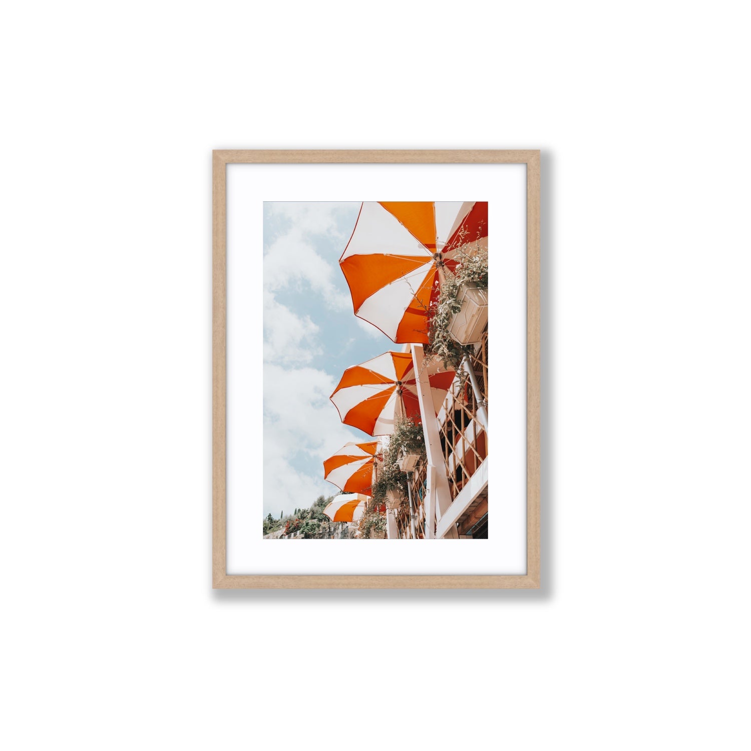 Mantienilo Semplice fine art print, Positano, Italy, Medium, Natural Oak Frame · Matboard, Fine Art Print