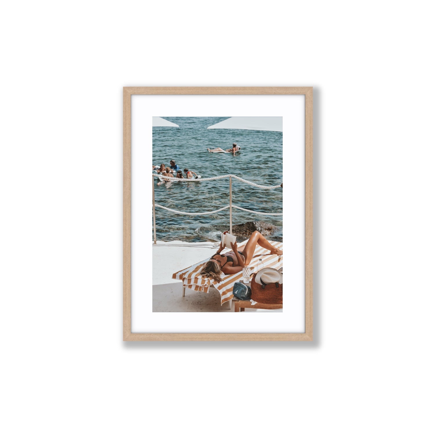 Cloud Nine Tuscany Italian decor wall art Medium fine art print in natural oak frame with matboard