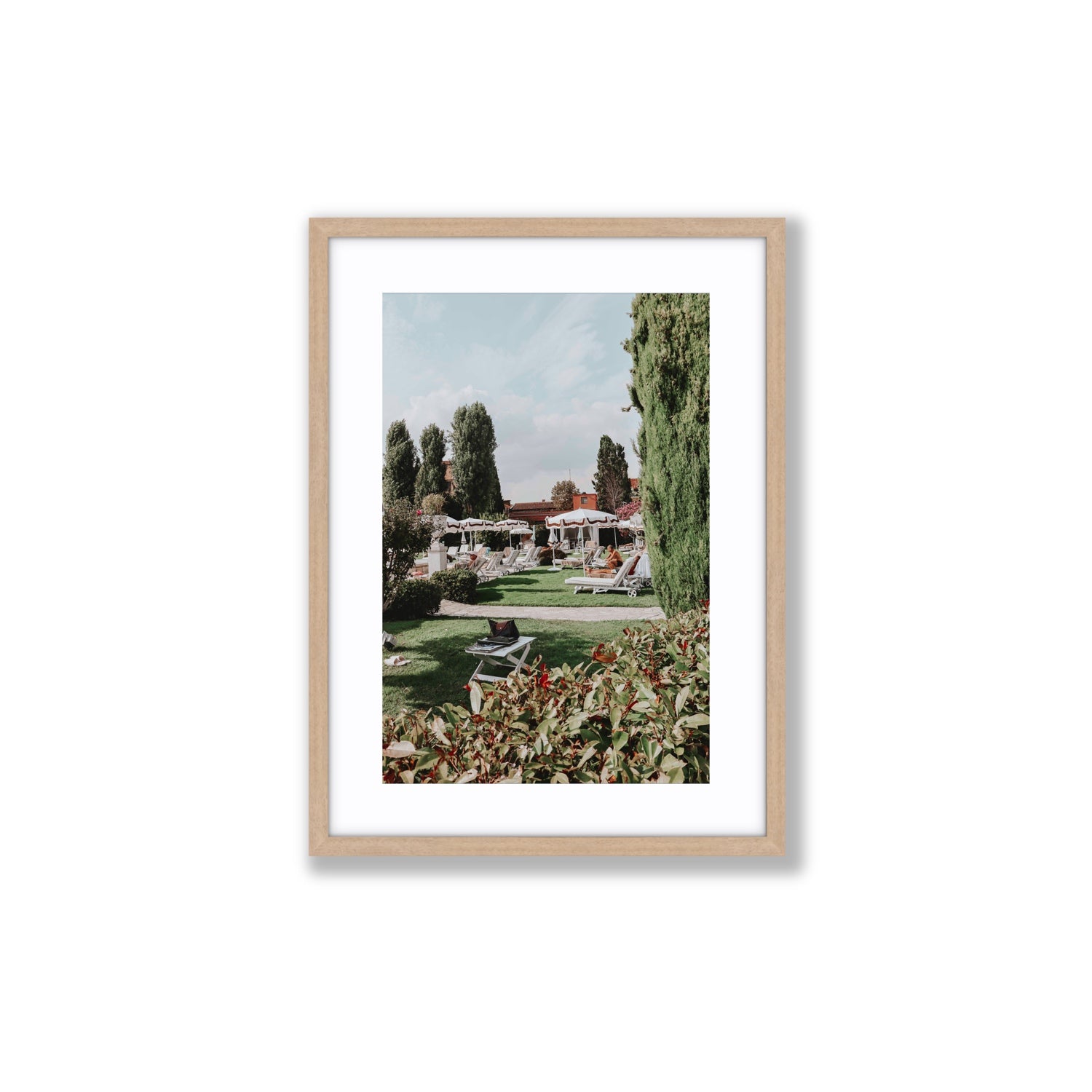 Private Serenity Venice Italian wall art Medium fine art print in natural oak frame with matboard