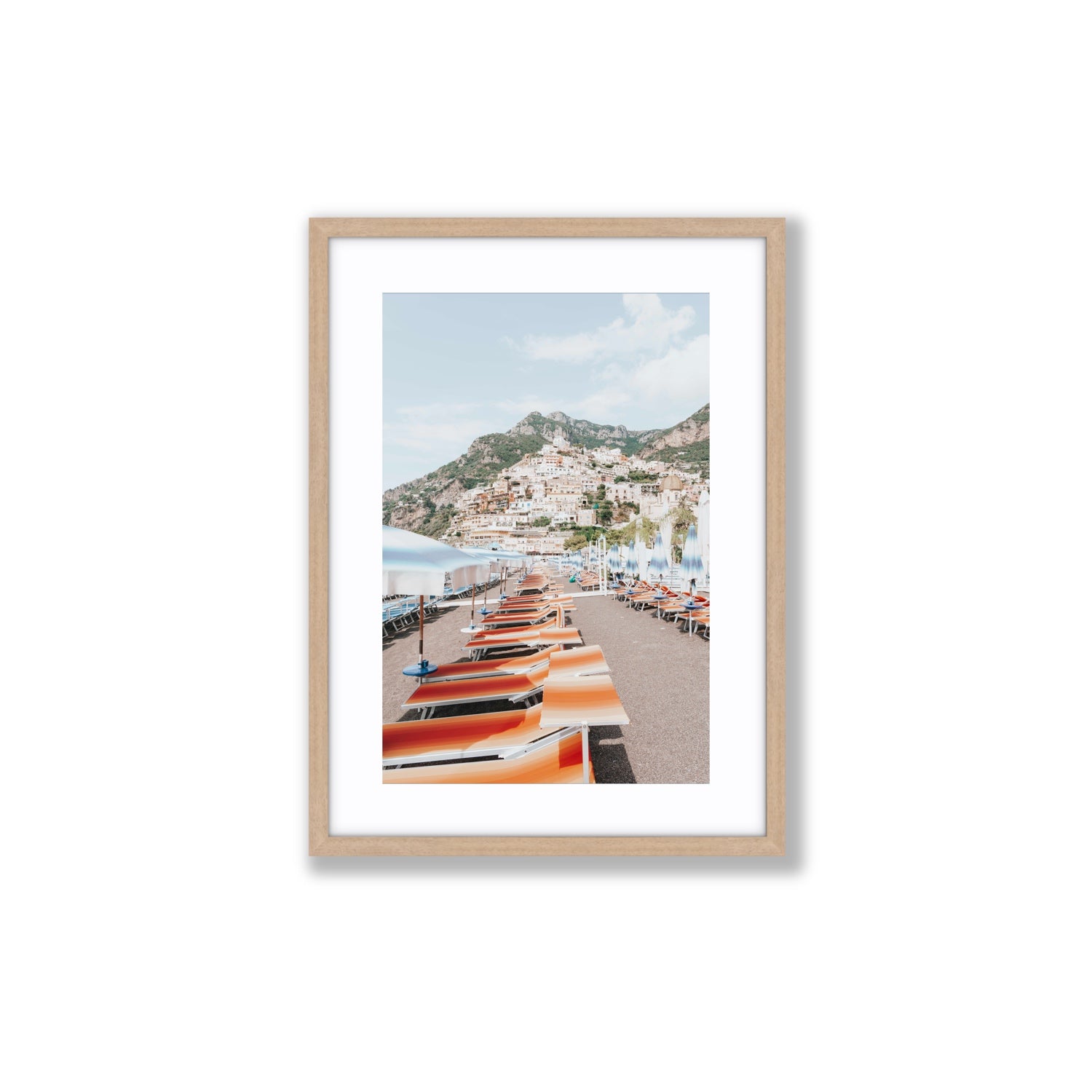 A Symphony of Colours fine art print, Positano, Italy, Medium, Natural Oak Frame · Matboard, Fine Art Print