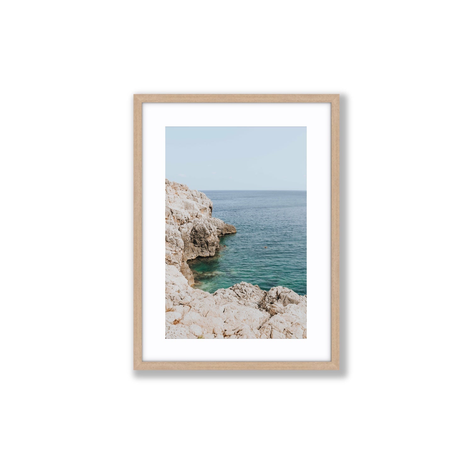Healing Immersion Puglia Wall Mediterranean fine art print Medium fine art print in natural oak frame with matboard
