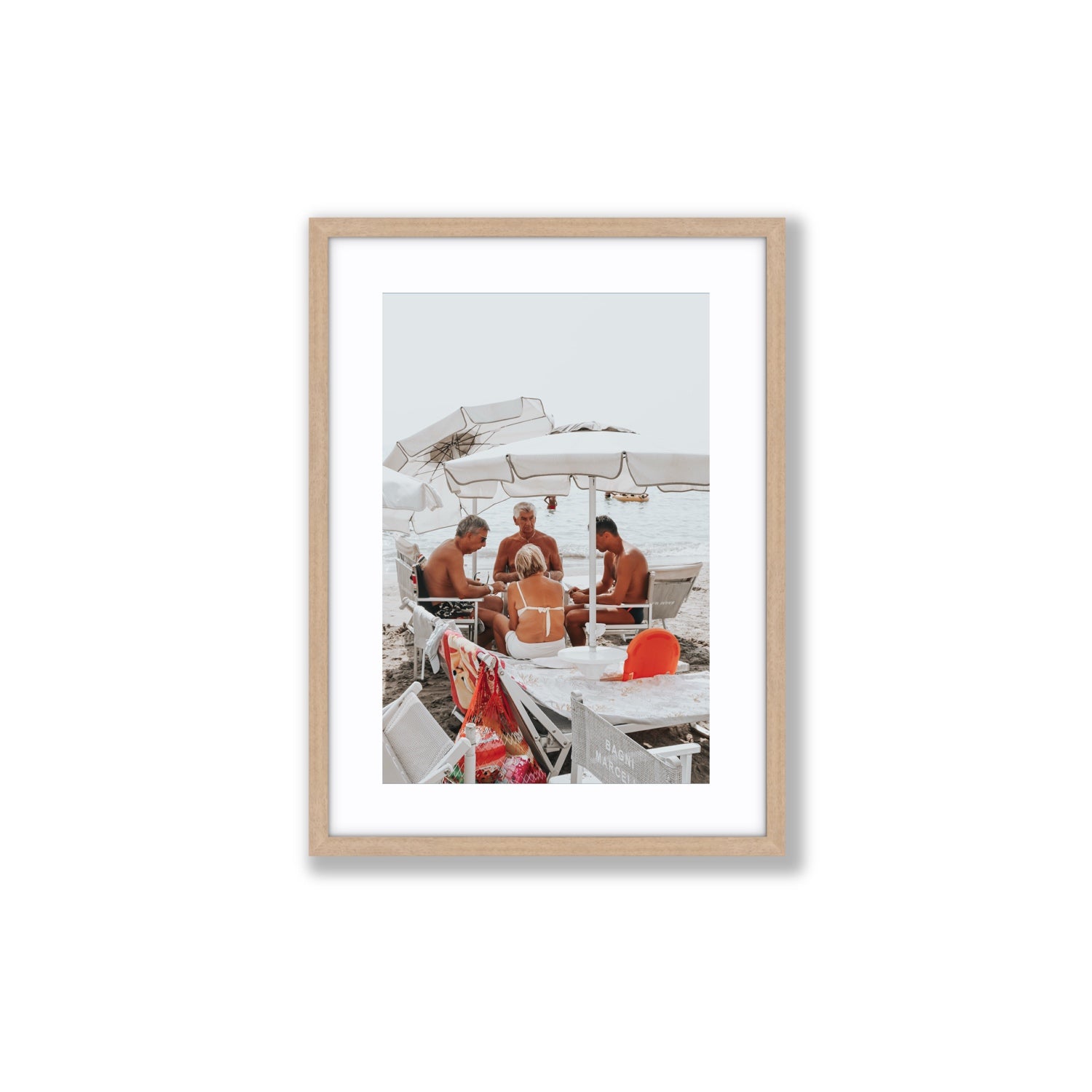 Luck Of The Draw fine art print, Alassio, Italy, Medium, Natural Oak Frame · Matboard, Fine Art Print