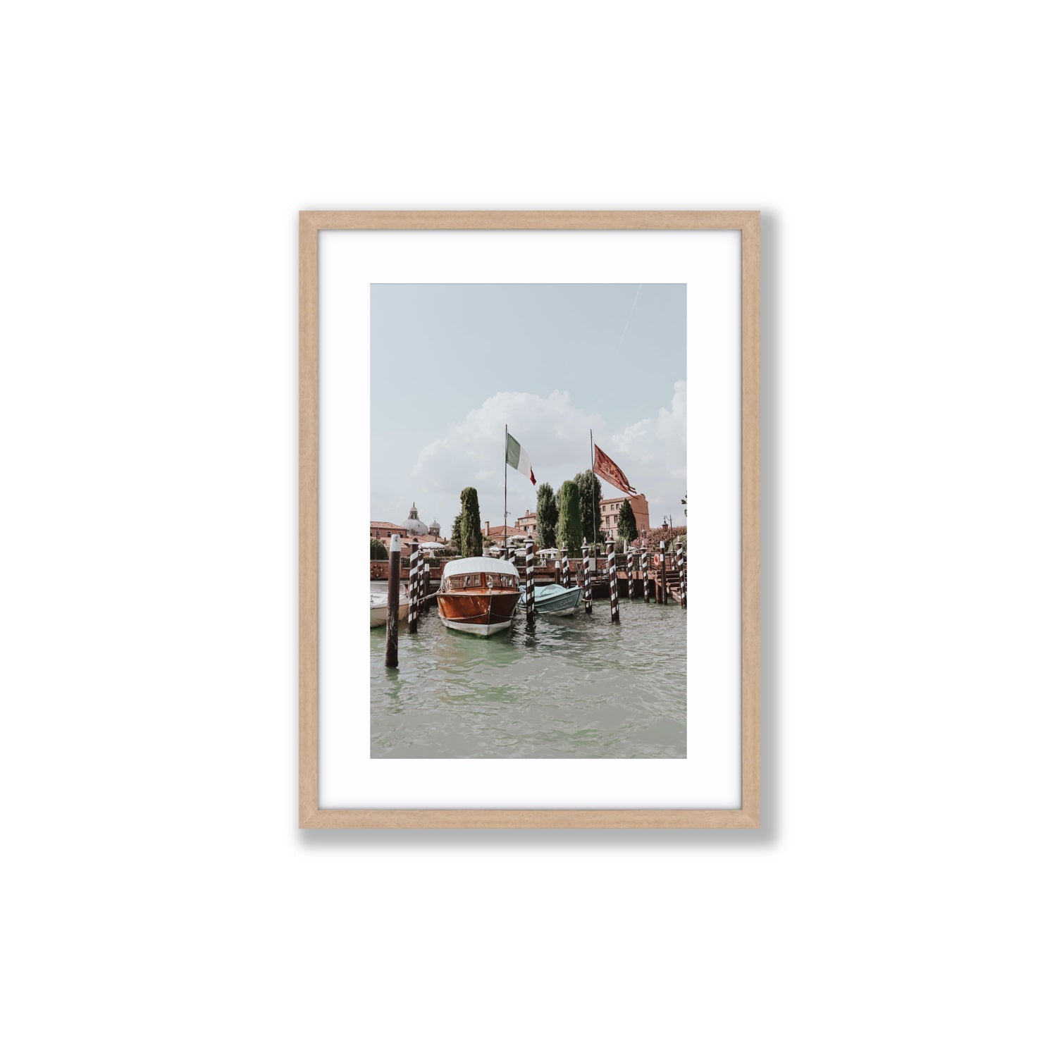 Cipriani Venice wall art Medium fine art print in natural oak frame with matboard