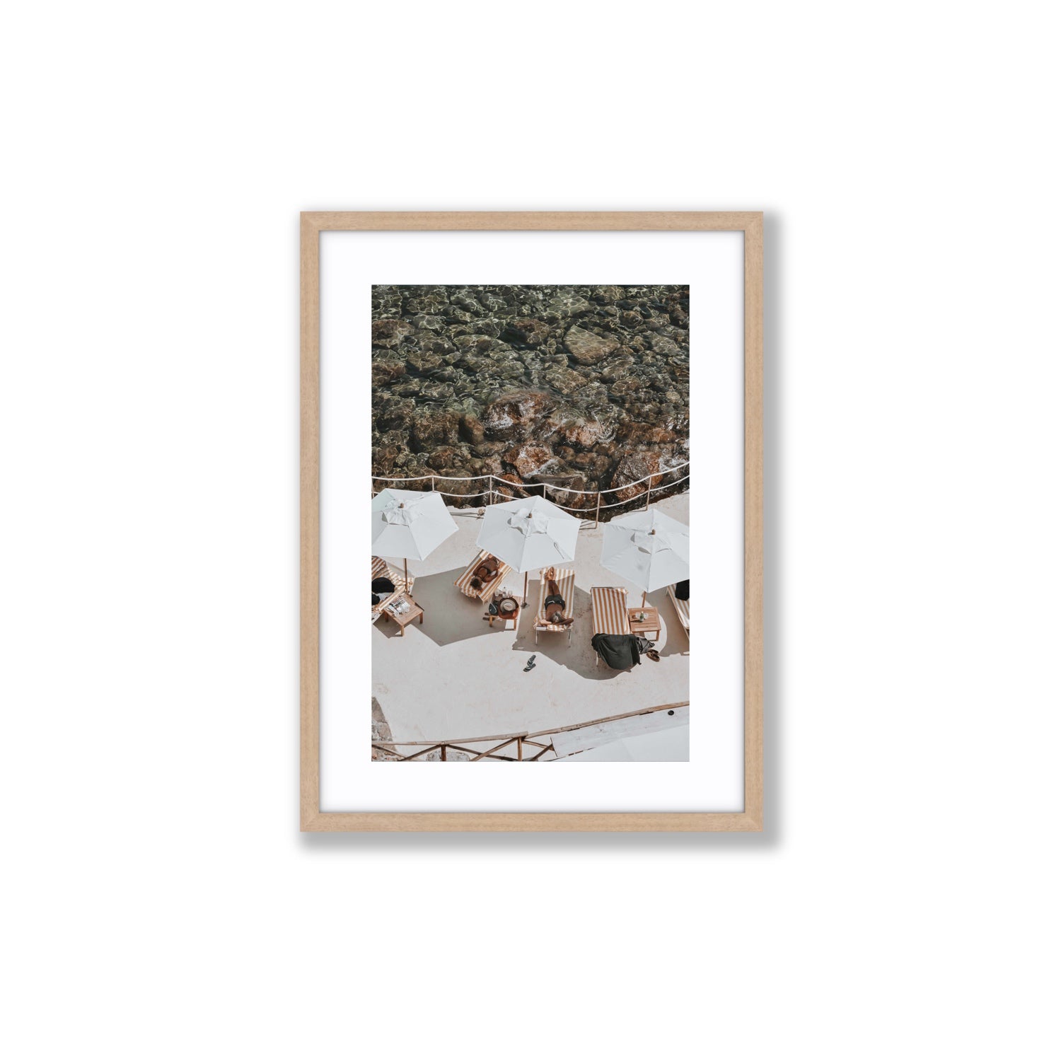 When Harry Met Sally Tuscany coastal wall art Medium fine art print in natural oak frame with matboard