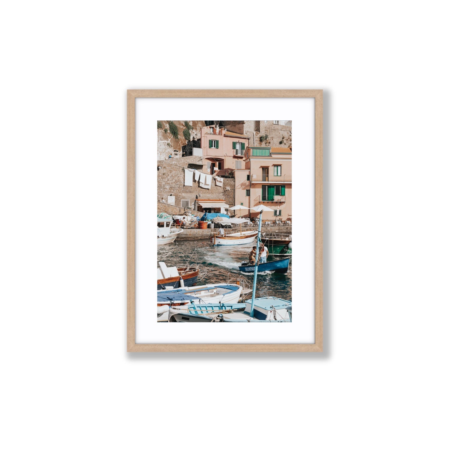 Coastal Carousel fine art print, Sorrento, Italy, Medium, Natural Oak Frame · Matboard, Fine Art Print