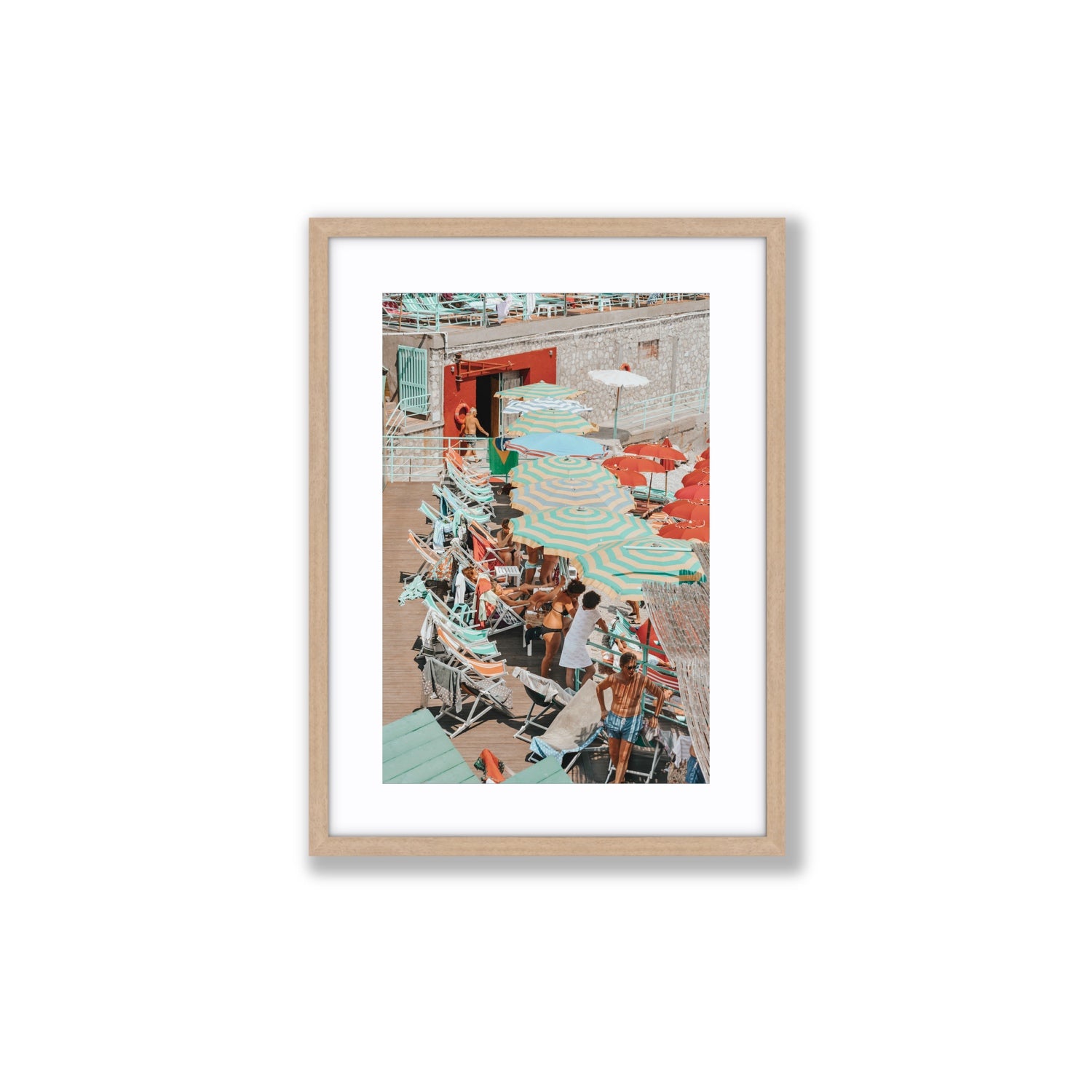 Colourful Canopy fine art print, Capri, Italy, Medium, Natural Oak Frame · Matboard, Fine Art Print