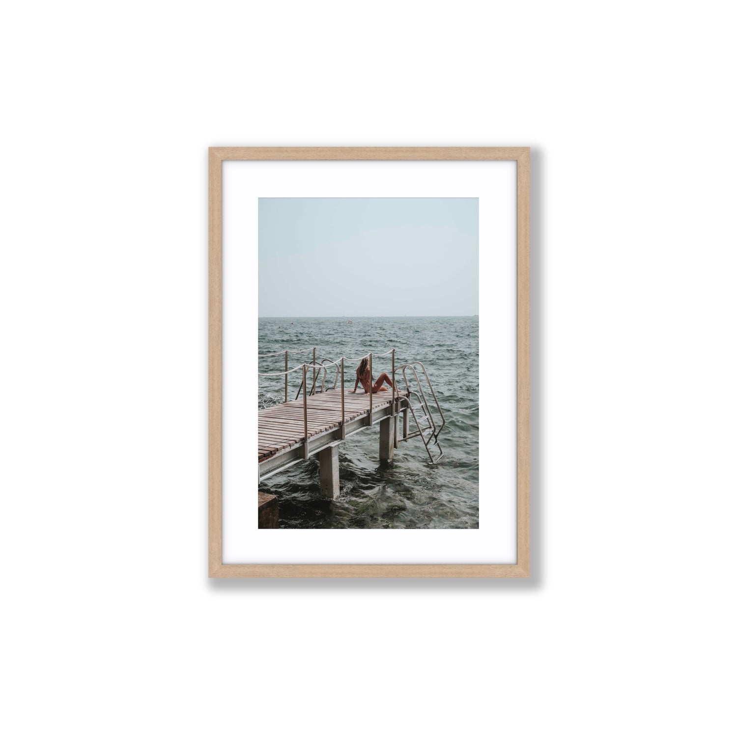 The Dock's Whisper fine art print, Tuscany, Italy, Medium, Natural Oak Frame · Matboard, Fine Art Print