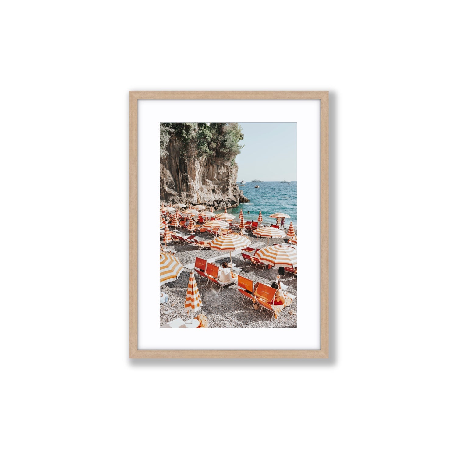 Tangerine Dream fine art print, Positano, Italy, Medium, Natural Oak Frame · Matboard, Fine Art Print