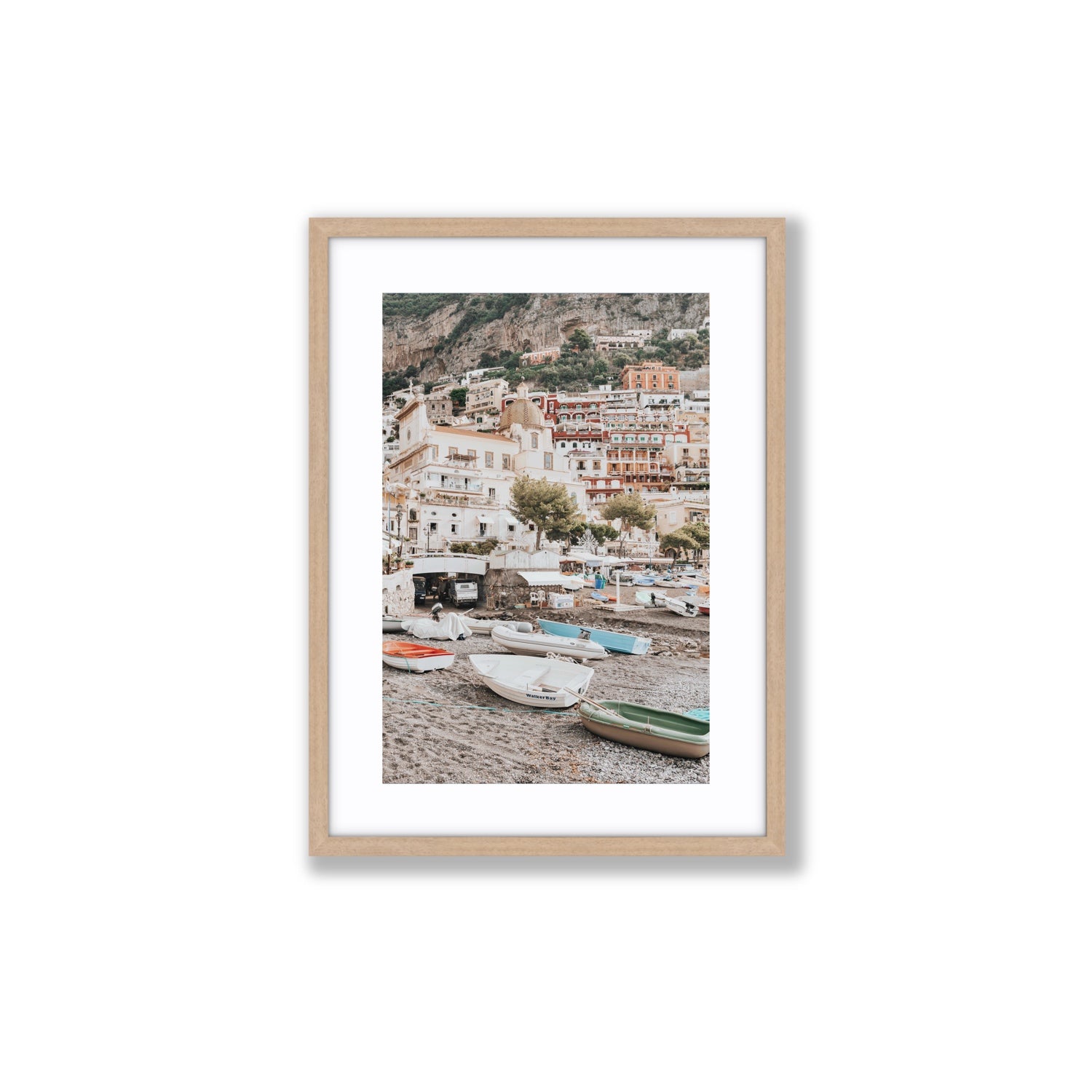 A Memory To Treasure fine art print, Positano, Italy, Medium, Natural Oak Frame · Matboard, Fine Art Print