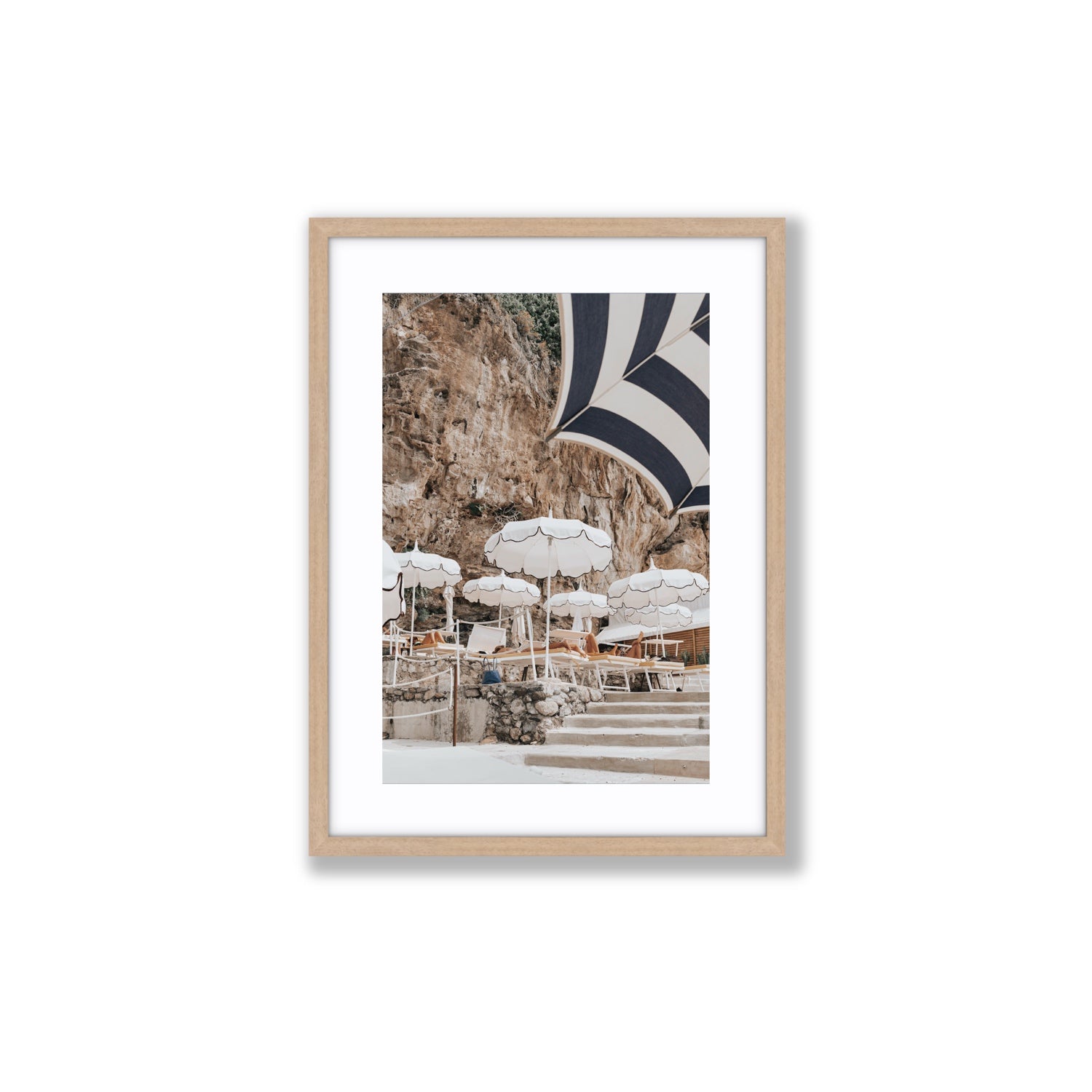 Rocky Refuge fine art print, Positano, Italy, Medium, Natural Oak Frame · Matboard, Fine Art Print