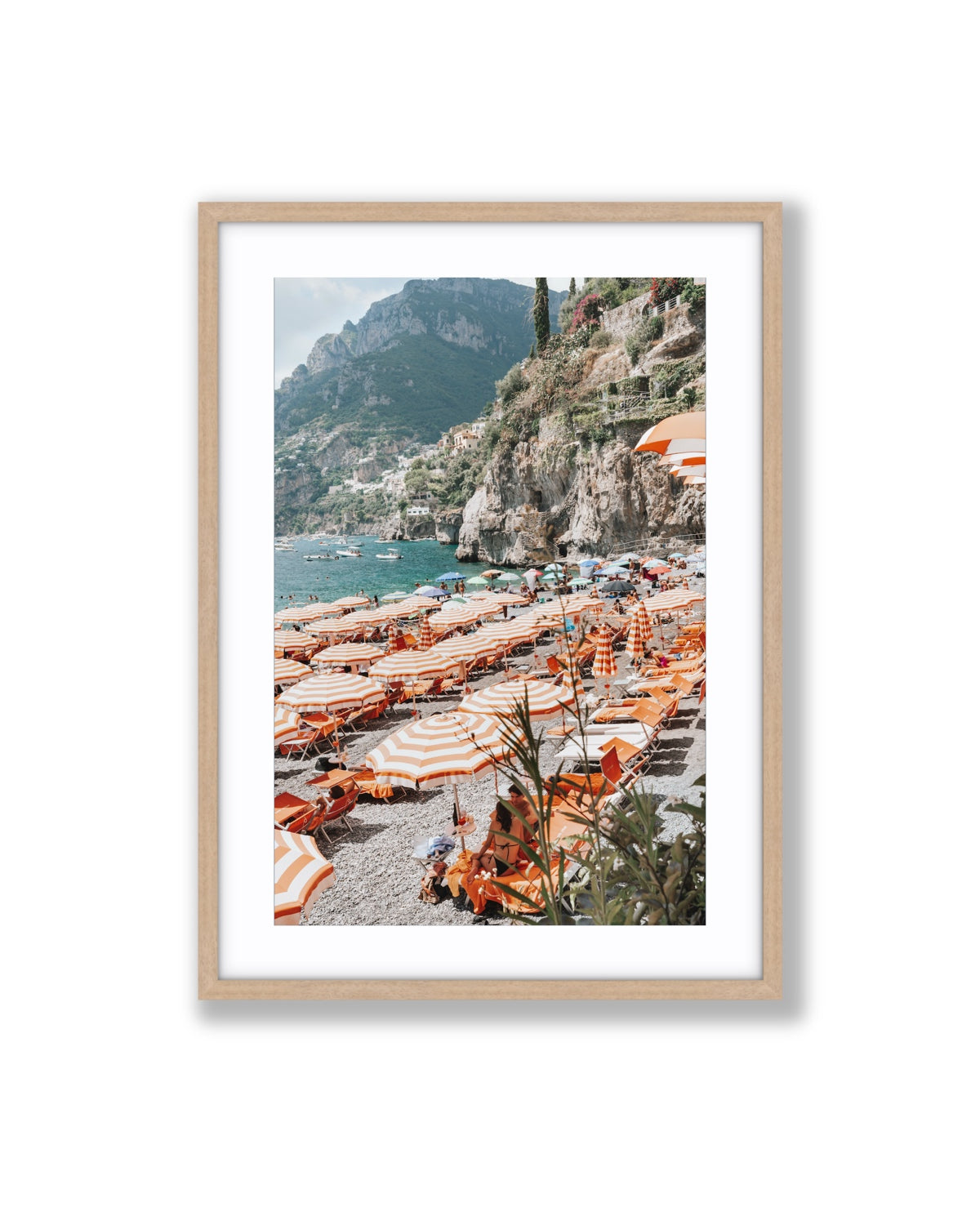 Bagni d'Arienzo shown as a Fine Art Print in a natural oak frame with matboard