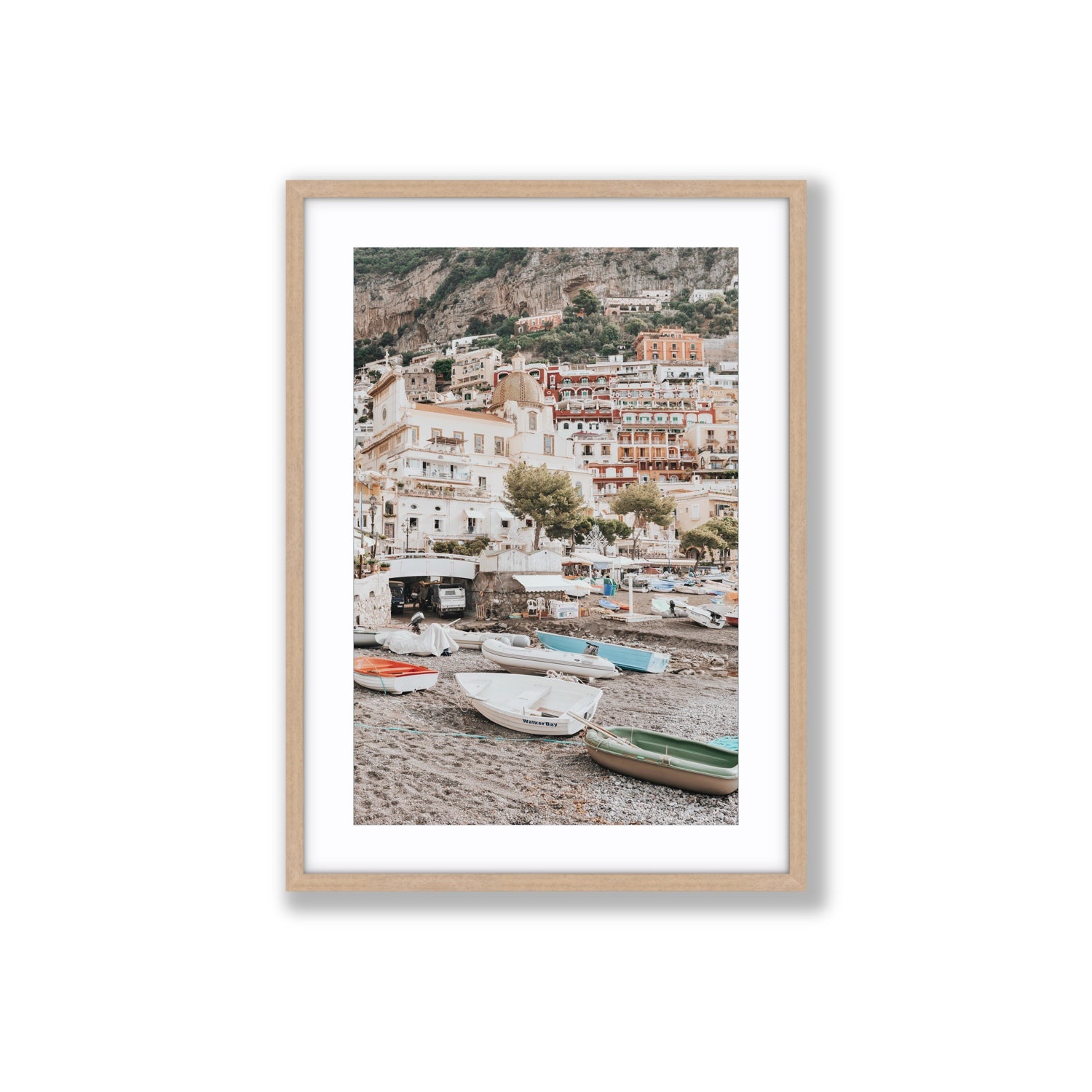 A Memory To Treasure fine art print, Positano, Italy, Large, Natural Oak Frame · Matboard, Fine Art Print