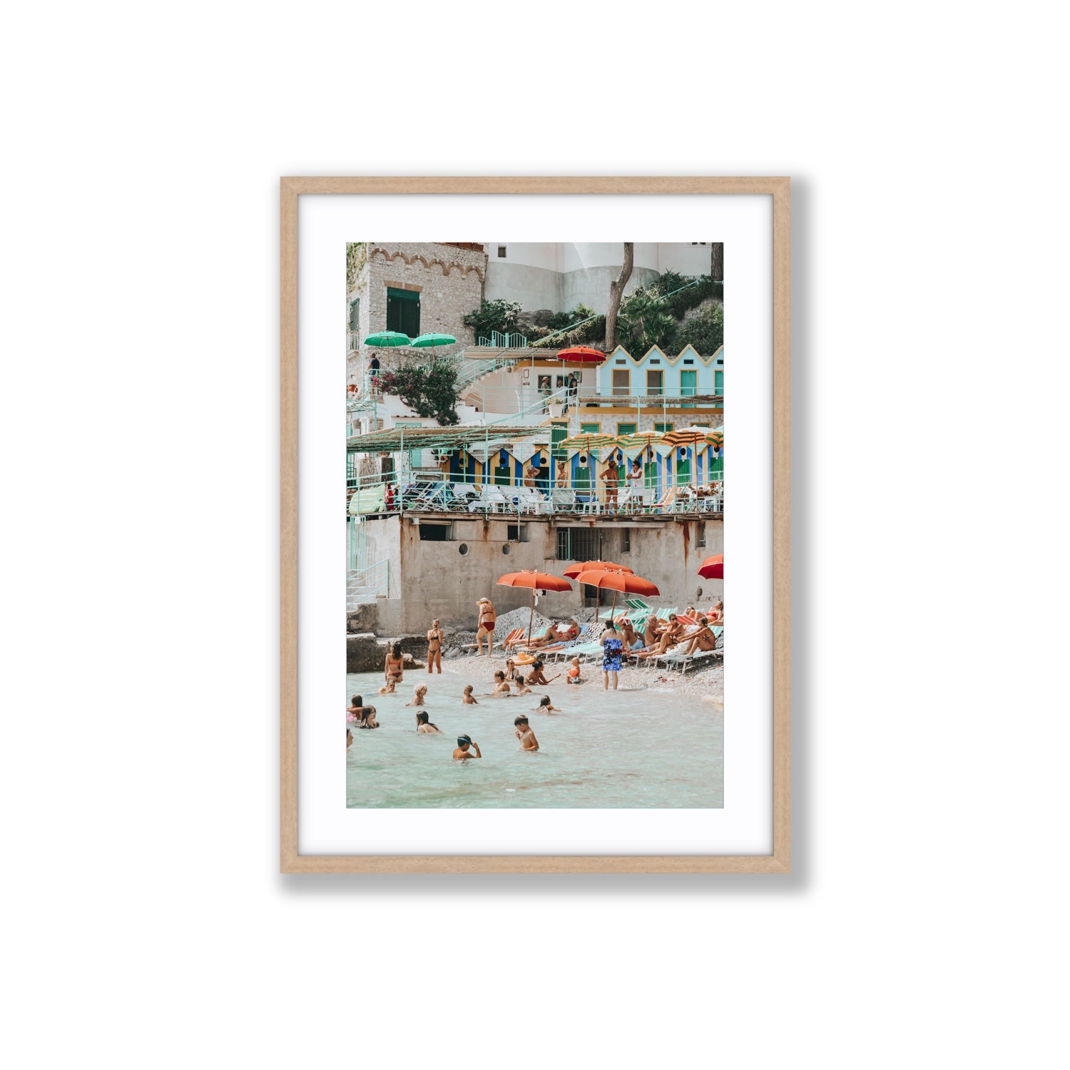 Kaleidoscope fine art print, Capri, Italy, Large, Natural Oak Frame · Matboard, Fine Art Print