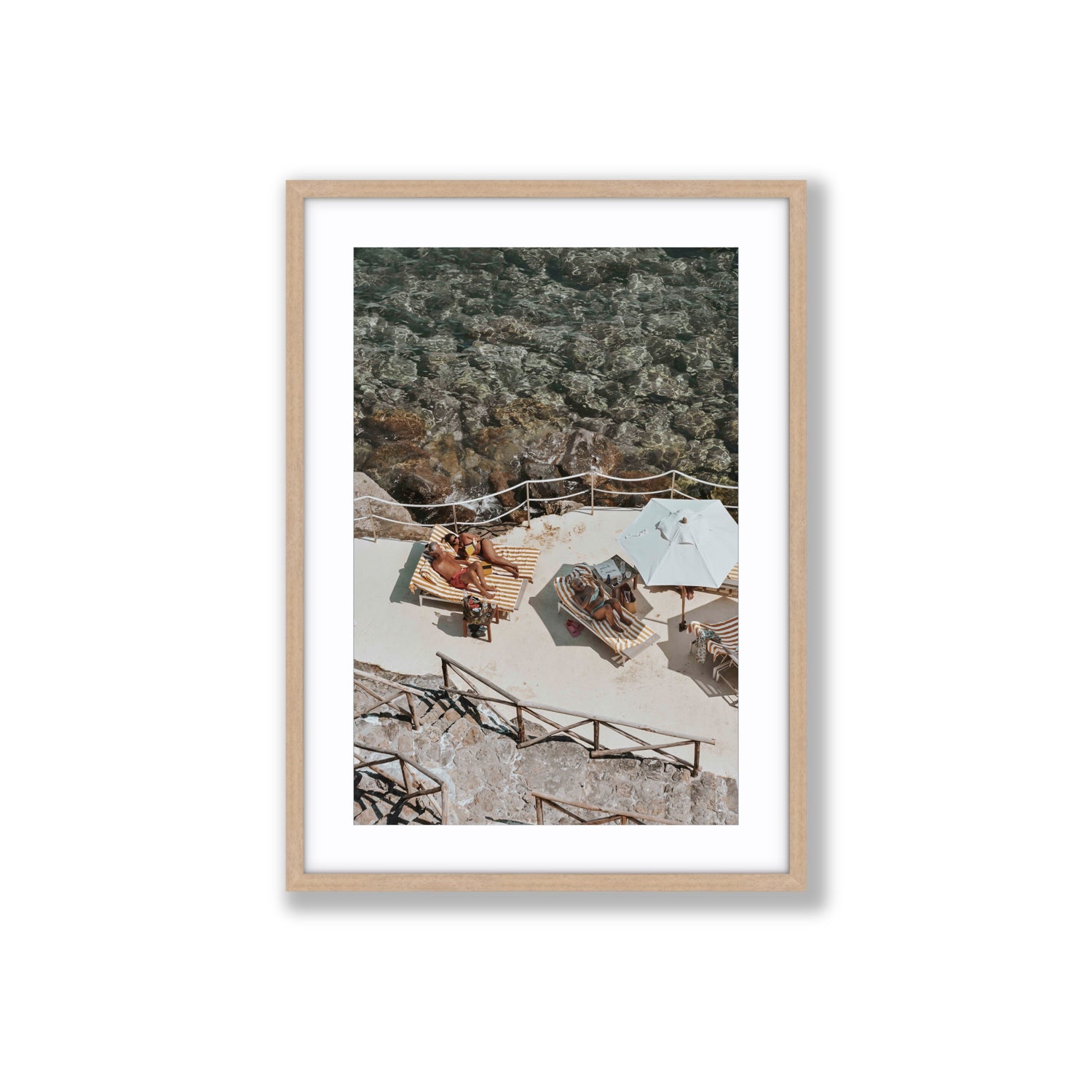 Lounge Lizards Tuscany Italian decor wall art Large fine art print in natural oak frame with matboard