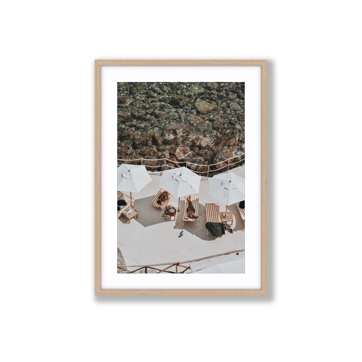 When Harry Met Sally Tuscany coastal wall art Large fine art print in natural oak frame with matboard