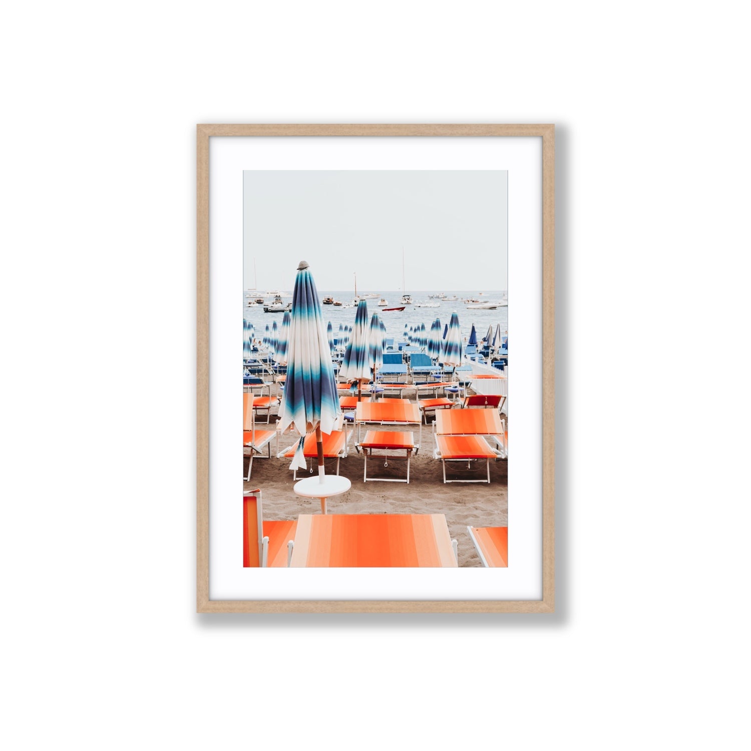 Orange Crush fine art print, Positano, Italy, Large, Natural Oak Frame · Matboard, Fine Art Print