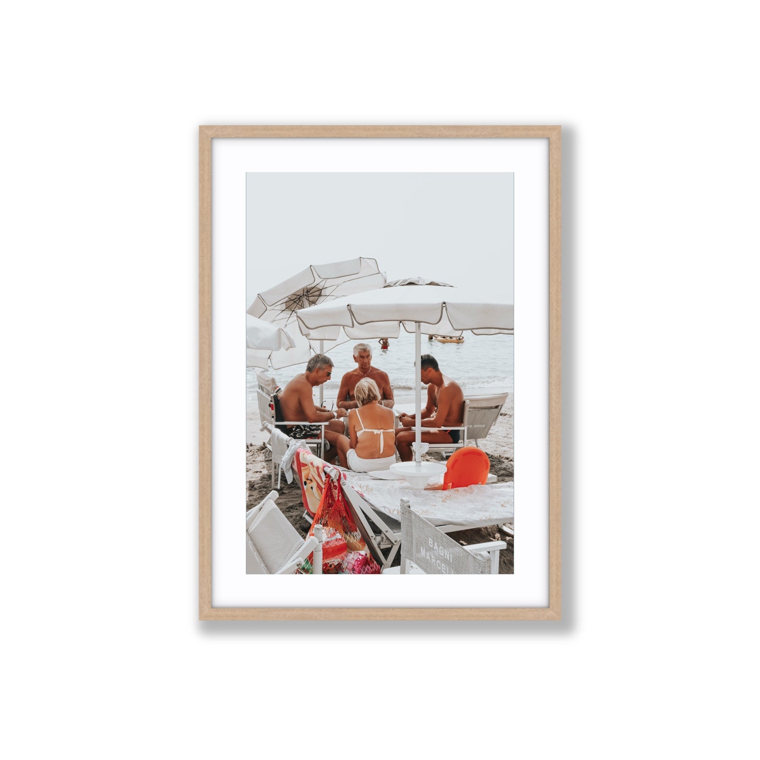 Luck Of The Draw fine art print, Alassio, Italy, Large, Natural Oak Frame · Matboard, Fine Art Print