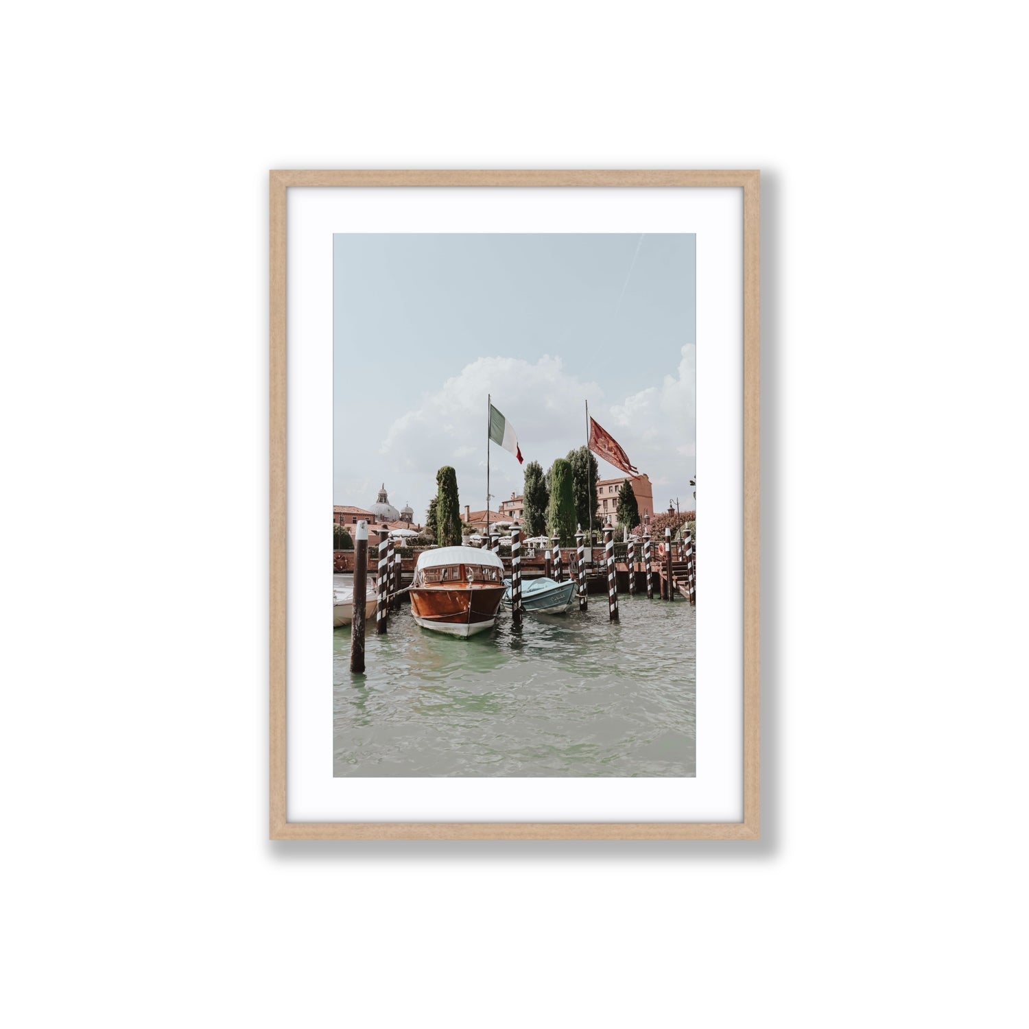 Cipriani Venice wall art Large fine art print in natural oak frame with matboard