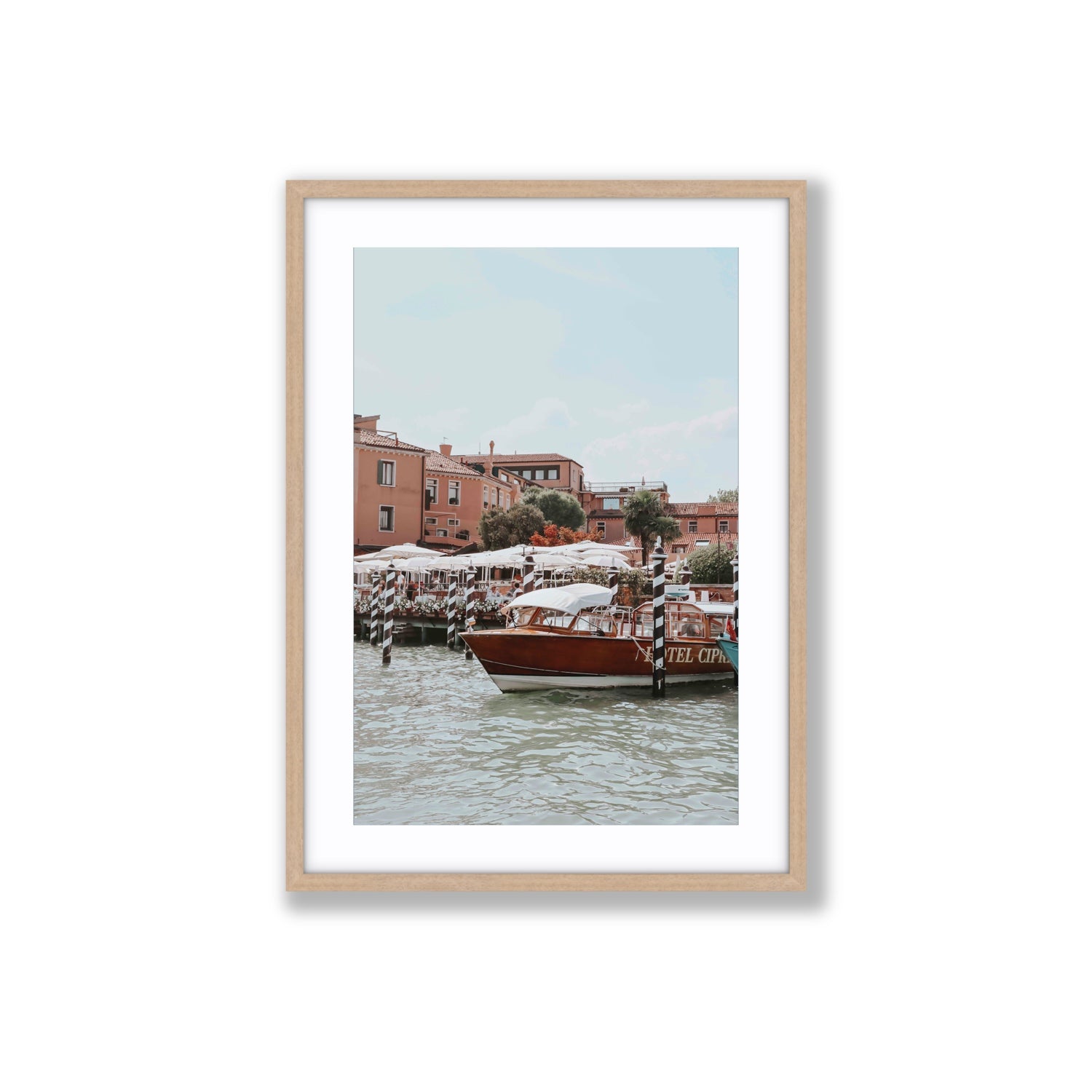 Queen Of The Adriatic Venice Italian wall art Large fine art print in natural oak frame with matboard