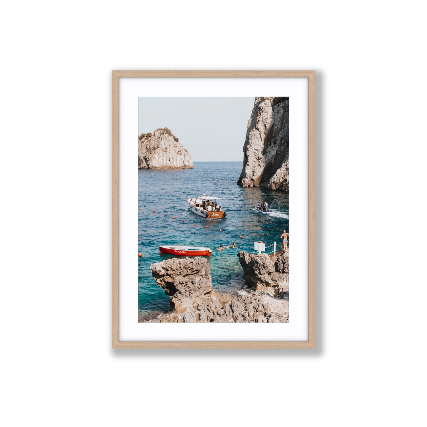 Set Sail fine art print, Capri, Italy, Large, Natural Oak Frame · Matboard, Fine Art Print