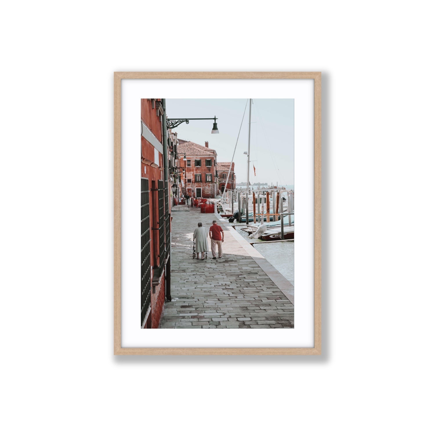 OG Casanova Venice Italian wall art Large fine art print in natural oak frame with matboard
