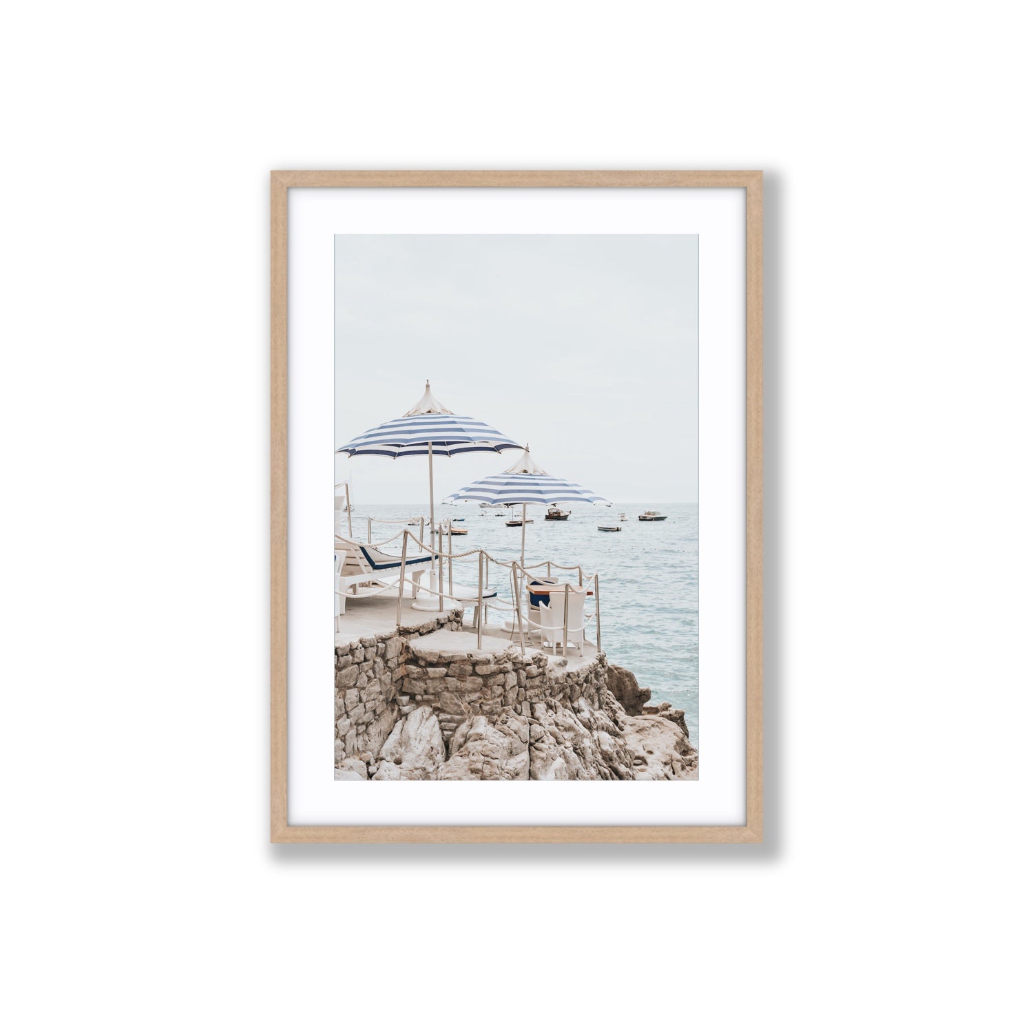 La Scogliera fine art print, Positano, Italy, Large, Natural Oak Frame · Matboard, Fine Art Print