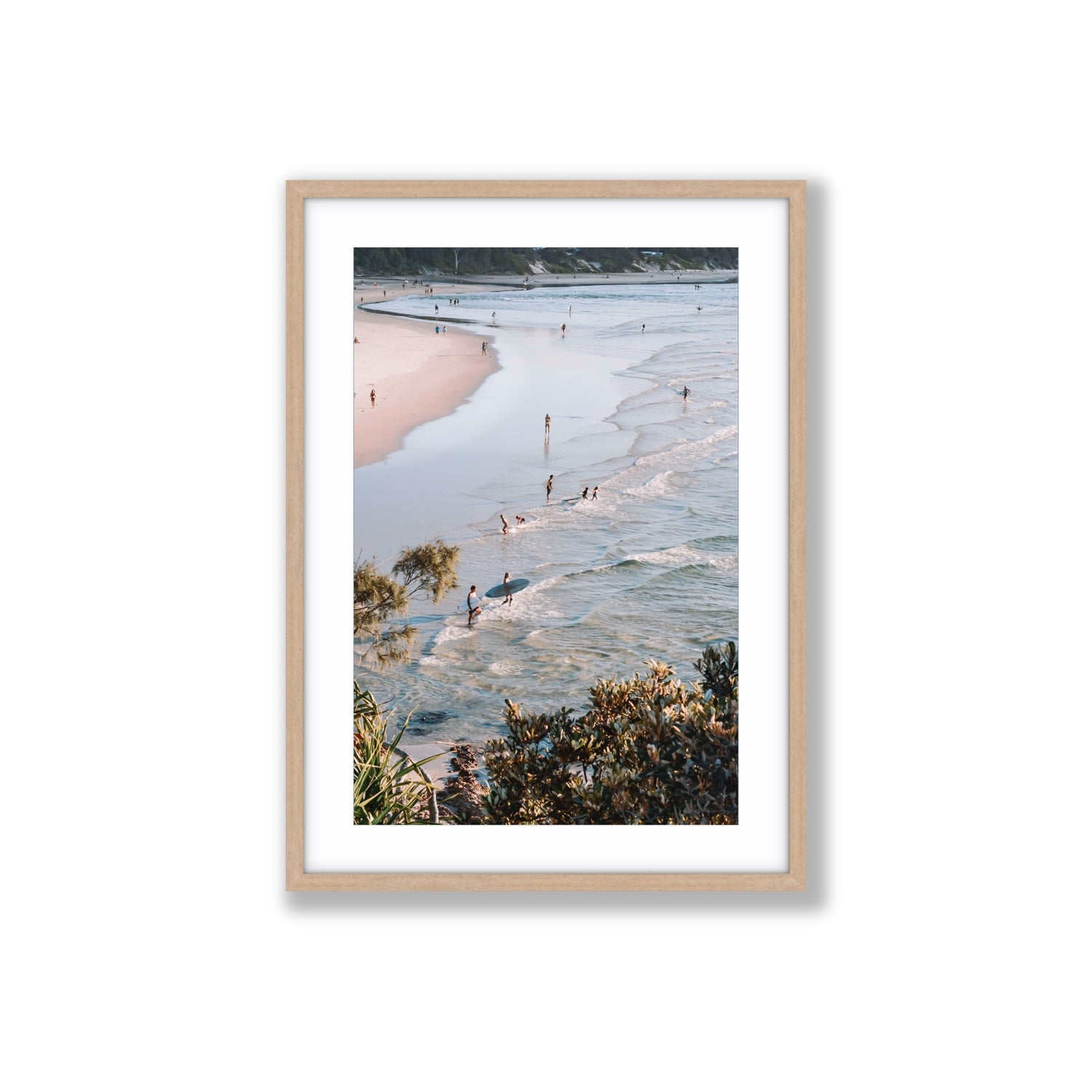 Healing Waters fine art print, Byron Bay, Australia, Large, Natural Oak Frame · Matboard, Fine Art Print
