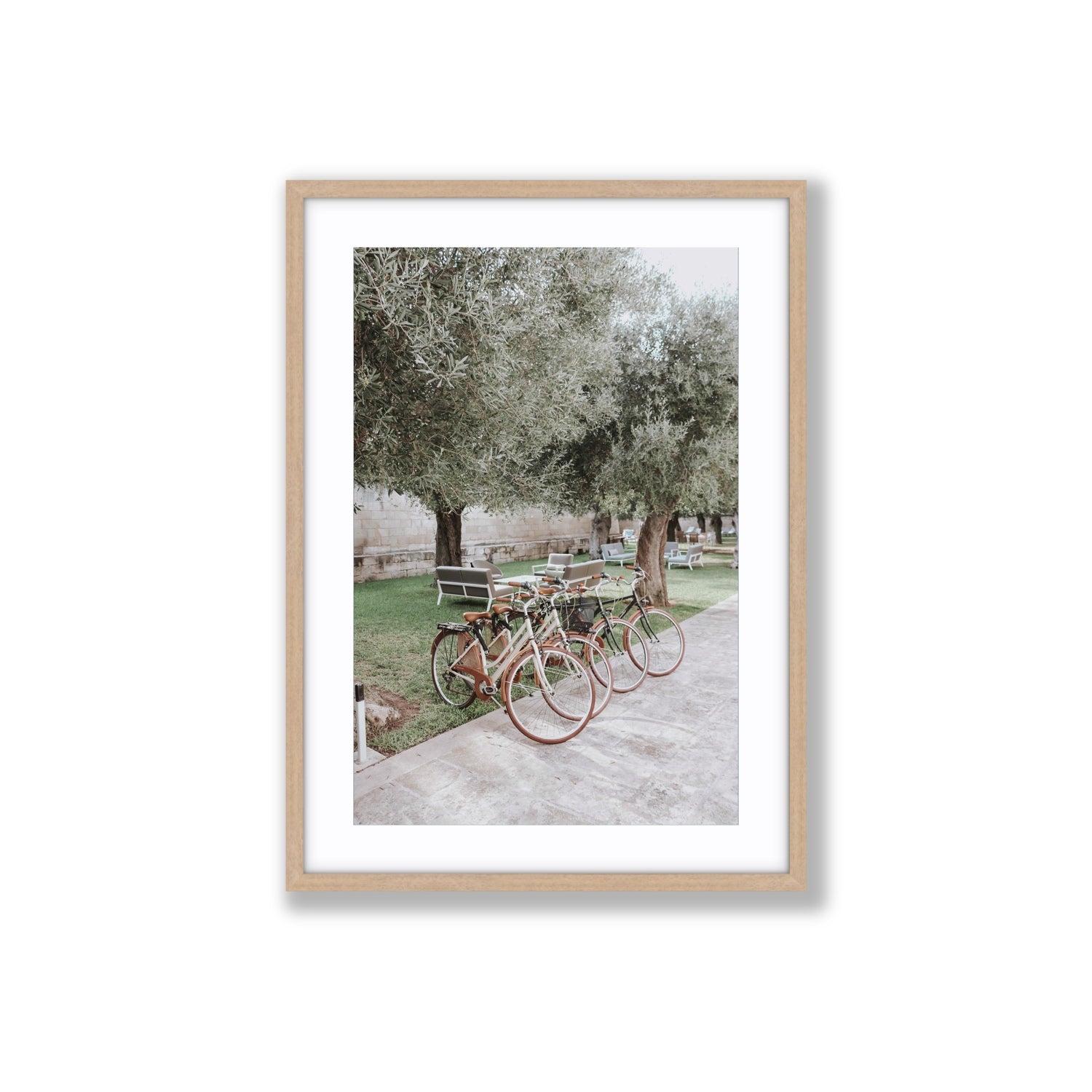 Classic Cruisers Puglia wall art Large fine art print in natural oak frame with matboard