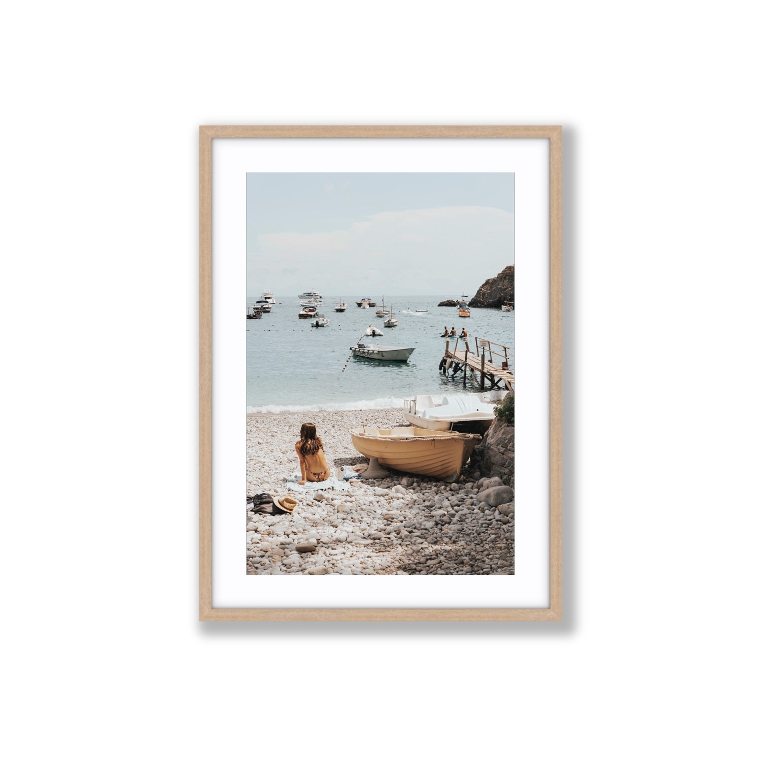 Solo Sojourn Nerano wall art Large fine art print in natural oak frame with matboard
