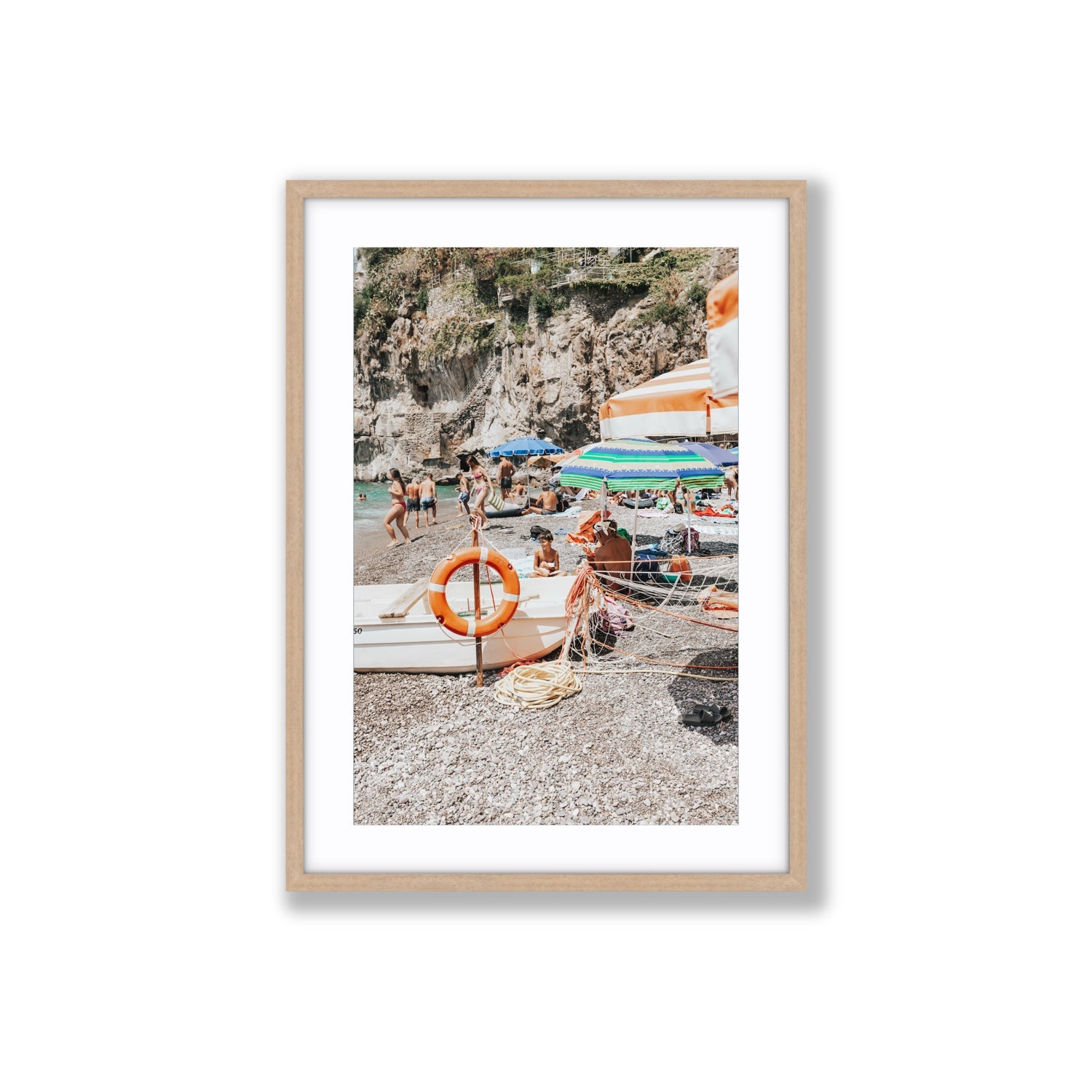 Il Ragazzo fine art print, Positano, Italy, Large, Natural Oak Frame · Matboard, Fine Art Print