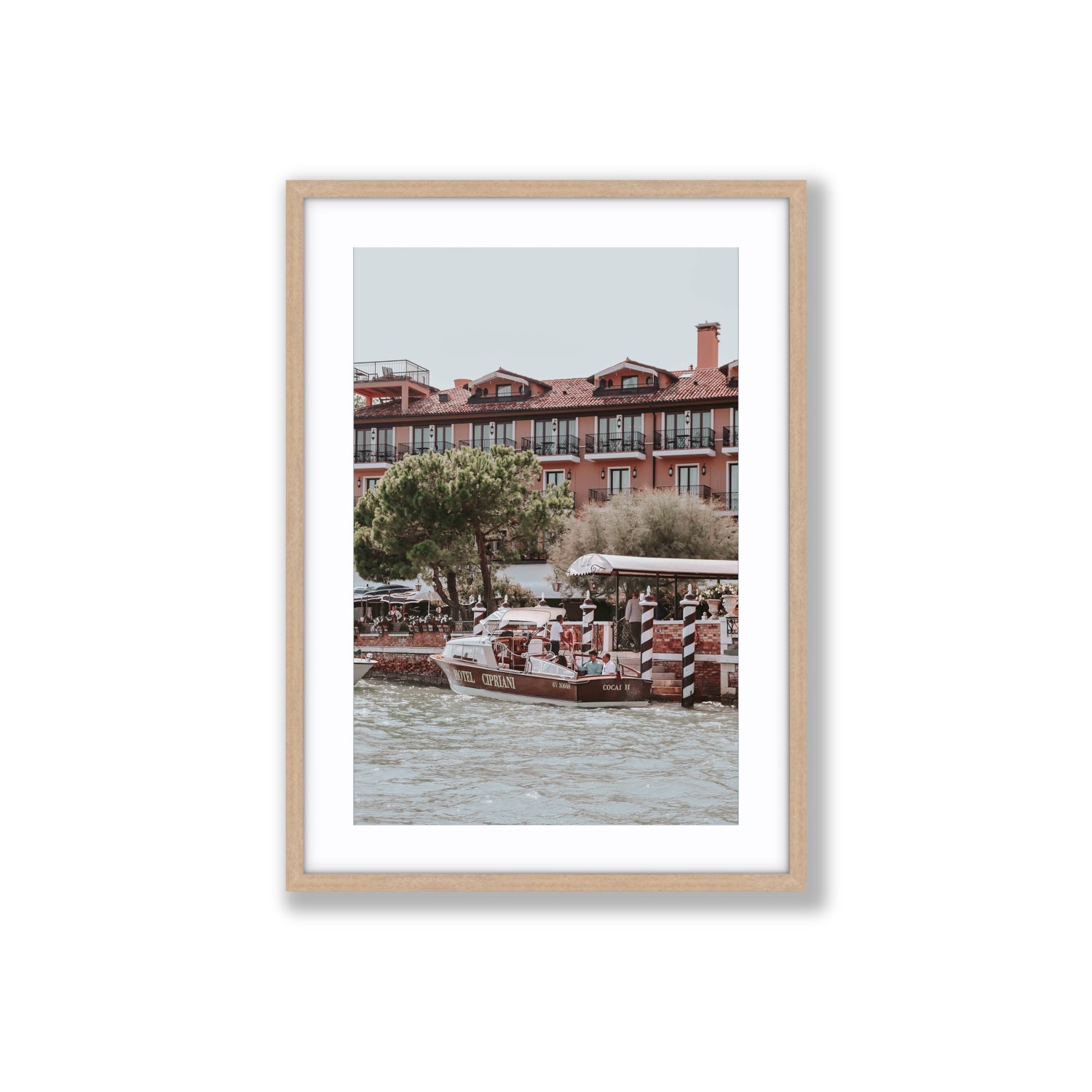 Cocai II Venice Italian wall art Large fine art print in natural oak frame with matboard